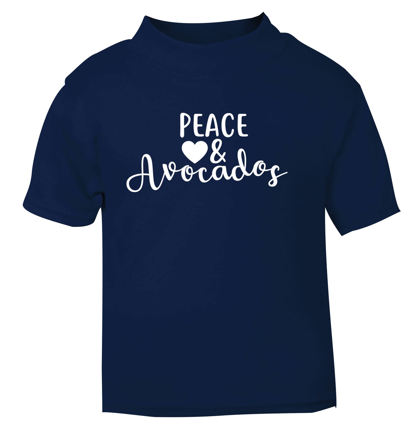 Peace love and avocados navy Baby Toddler Tshirt 2 Years