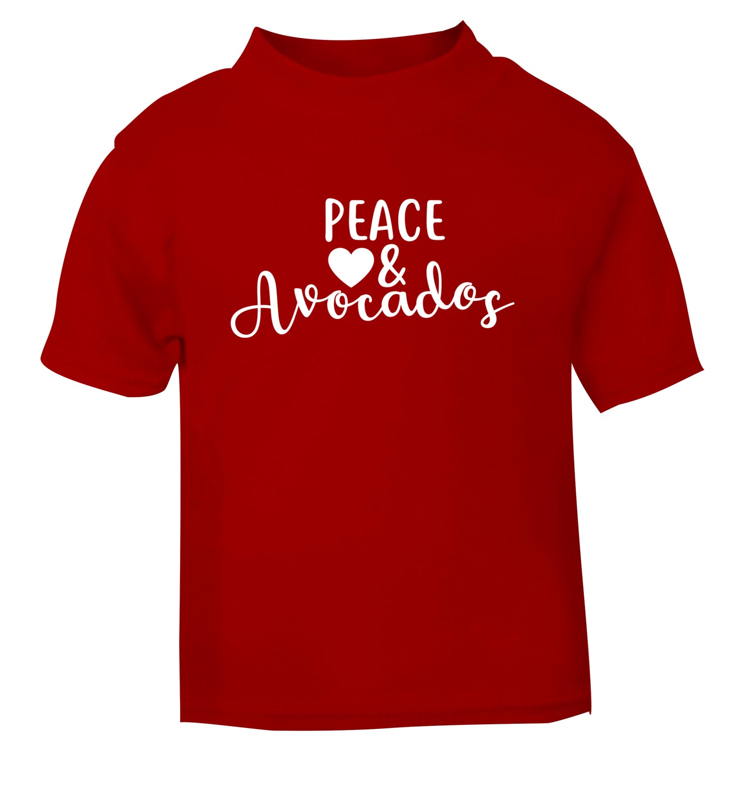 Peace love and avocados red Baby Toddler Tshirt 2 Years
