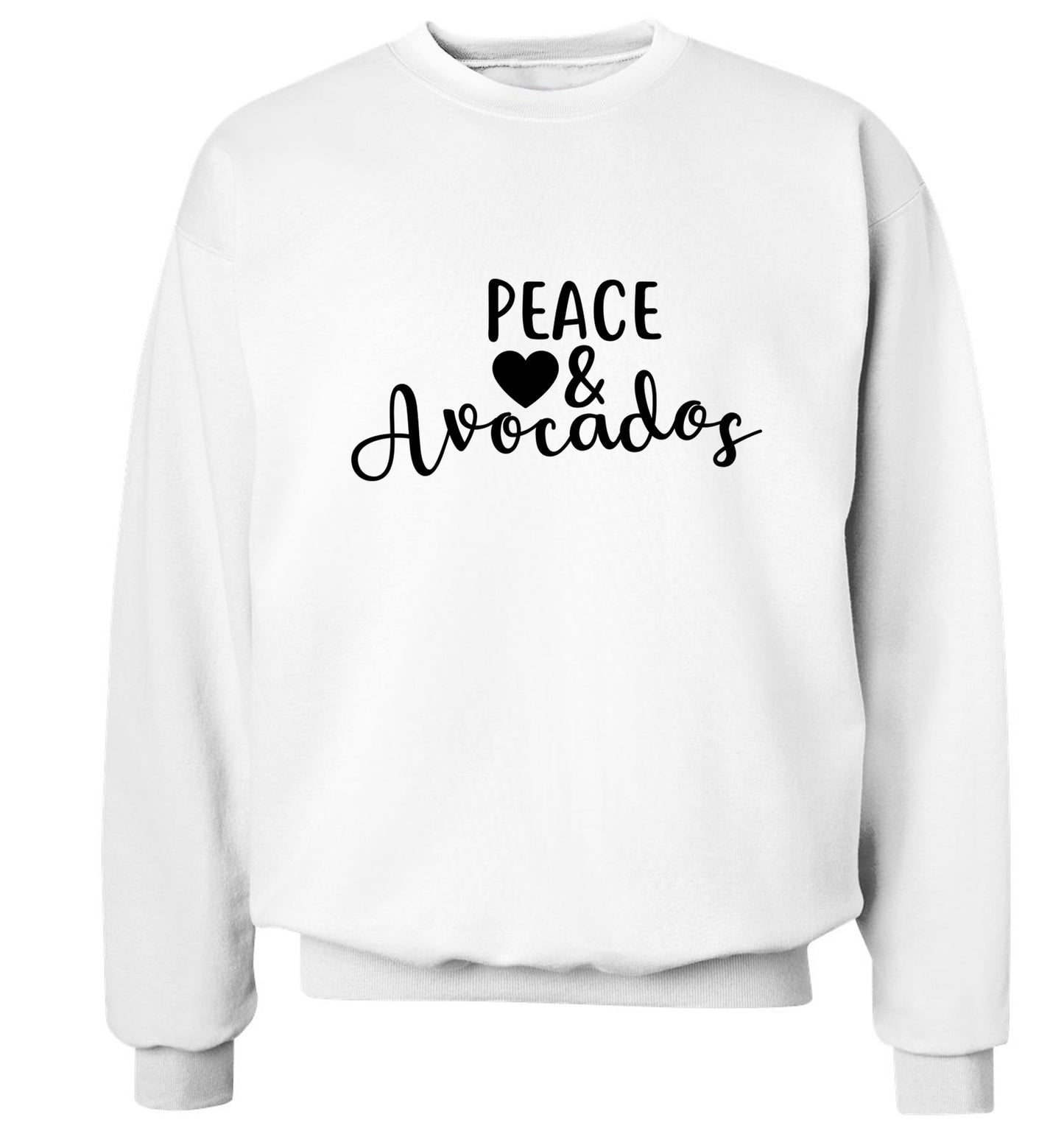 Peace love and avocados Adult's unisex white Sweater 2XL