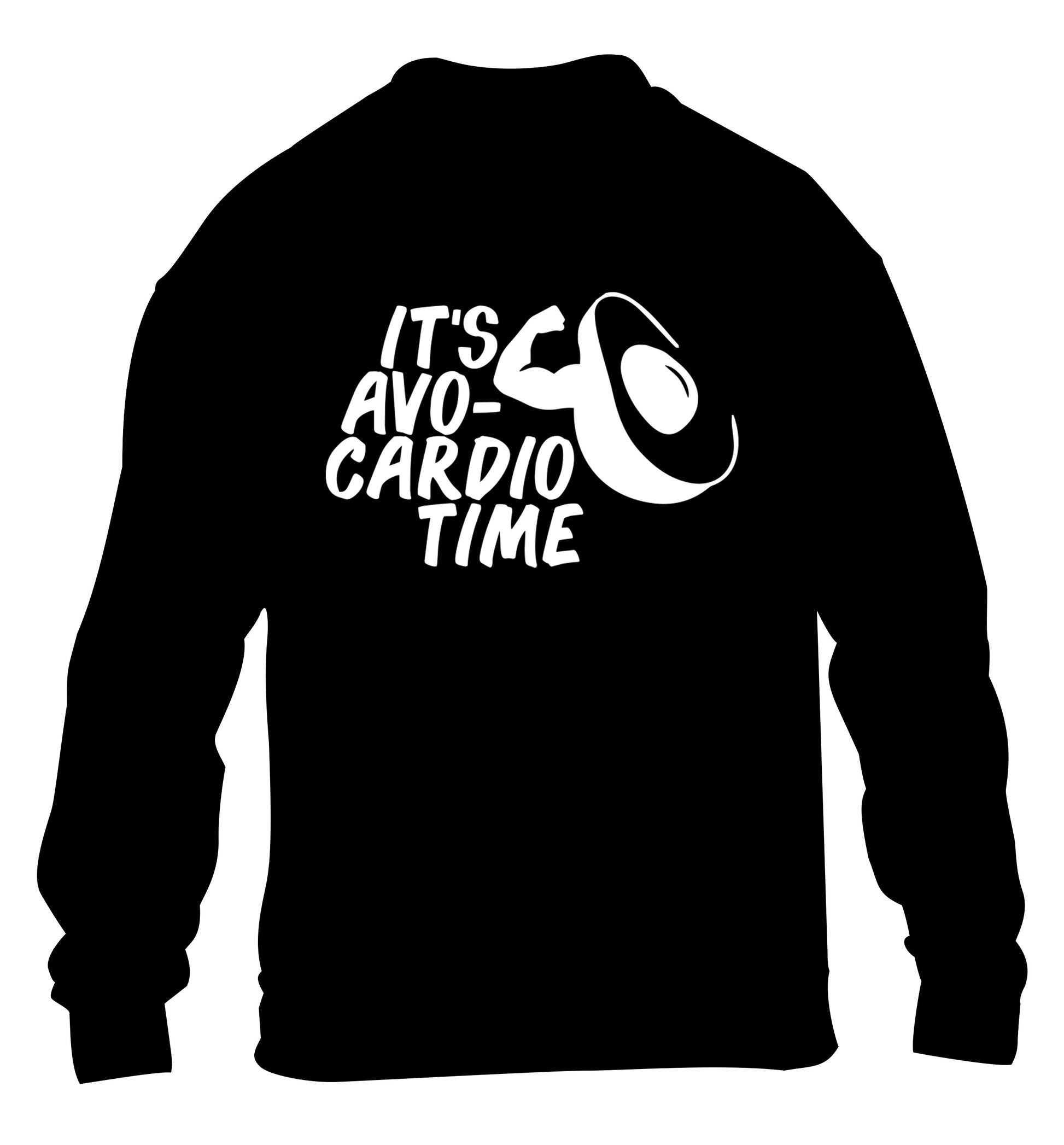 It's avo-cardio time children's black sweater 12-14 Years