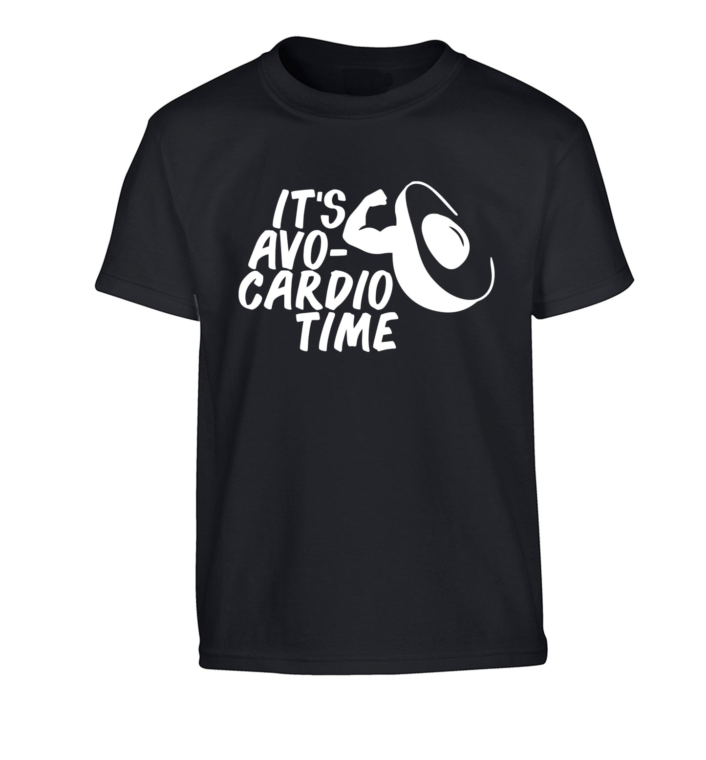 It's avo-cardio time Children's black Tshirt 12-14 Years