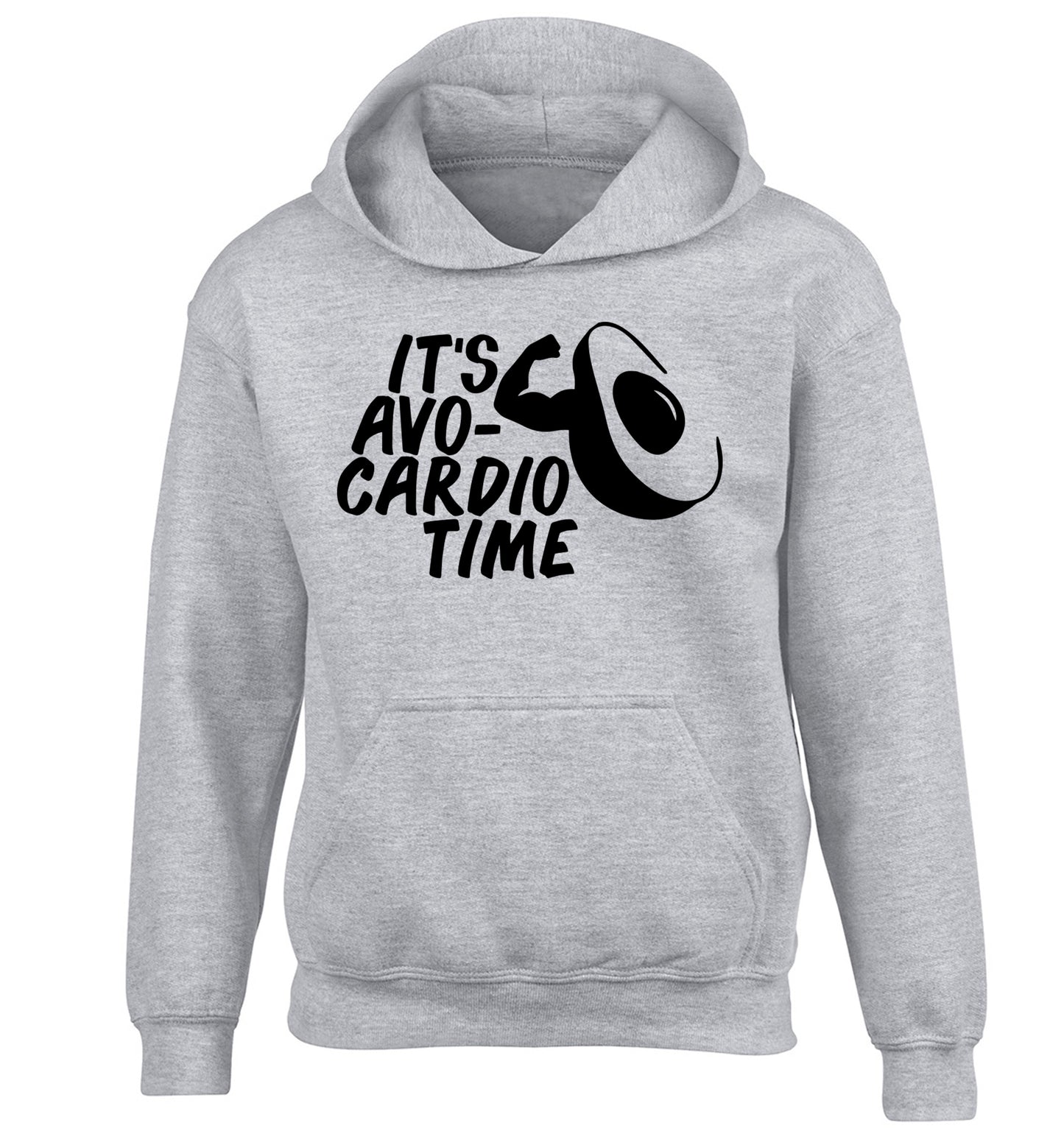 It's avo-cardio time children's grey hoodie 12-14 Years