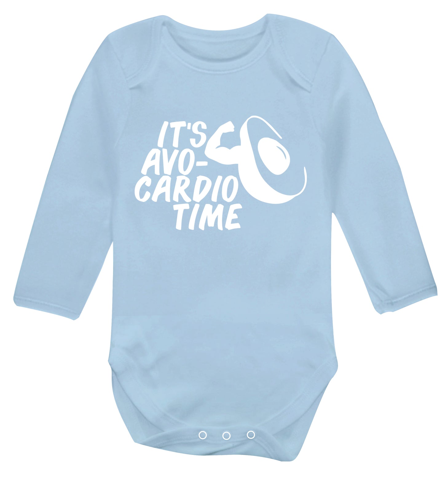 It's avo-cardio time Baby Vest long sleeved pale blue 6-12 months