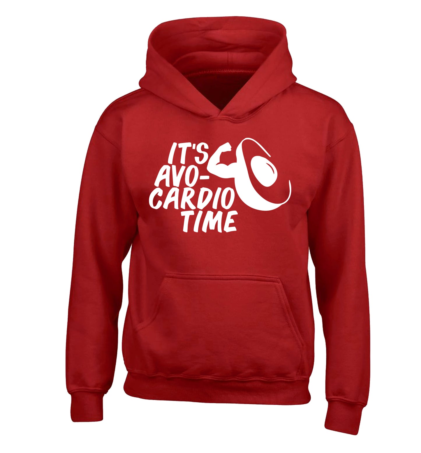 It's avo-cardio time children's red hoodie 12-14 Years