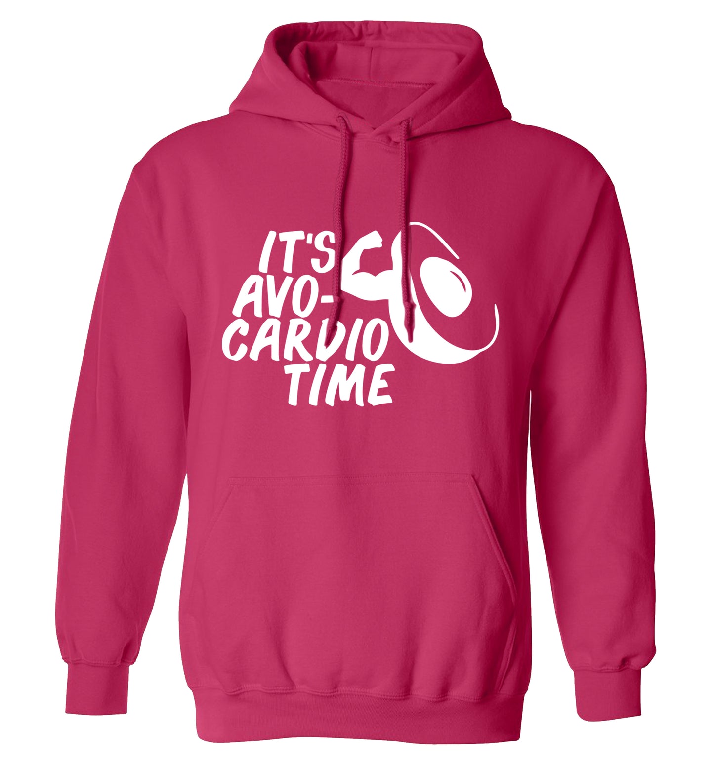 It's avo-cardio time adults unisex pink hoodie 2XL