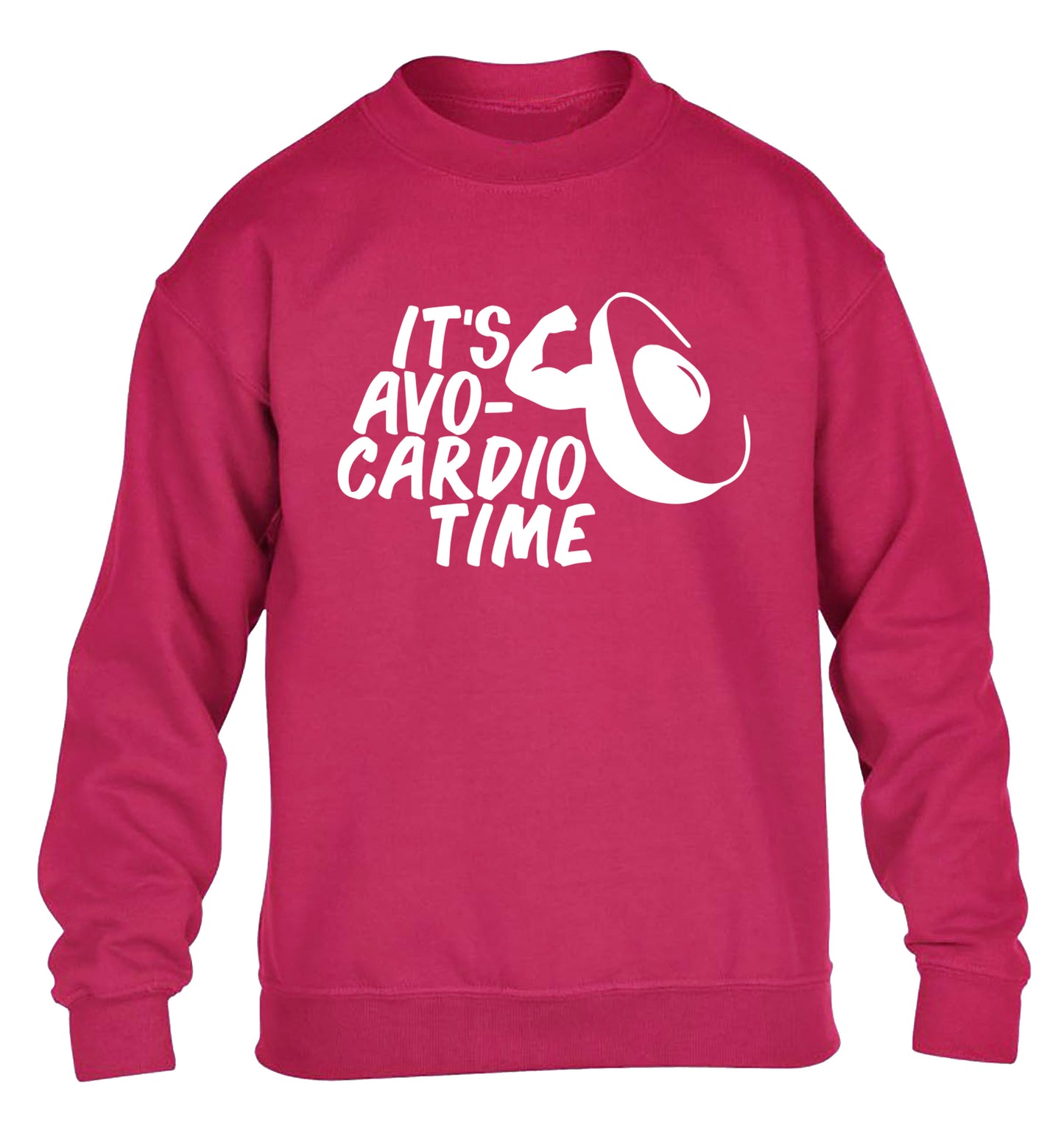 It's avo-cardio time children's pink sweater 12-14 Years