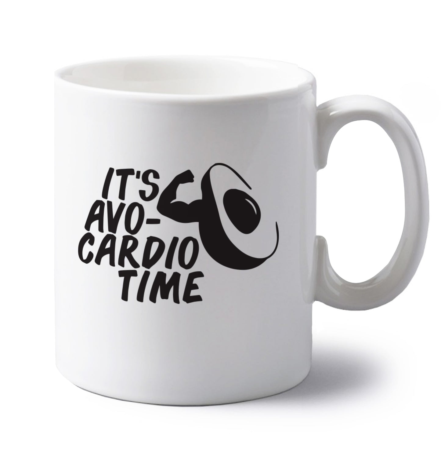 It's avo-cardio time left handed white ceramic mug 