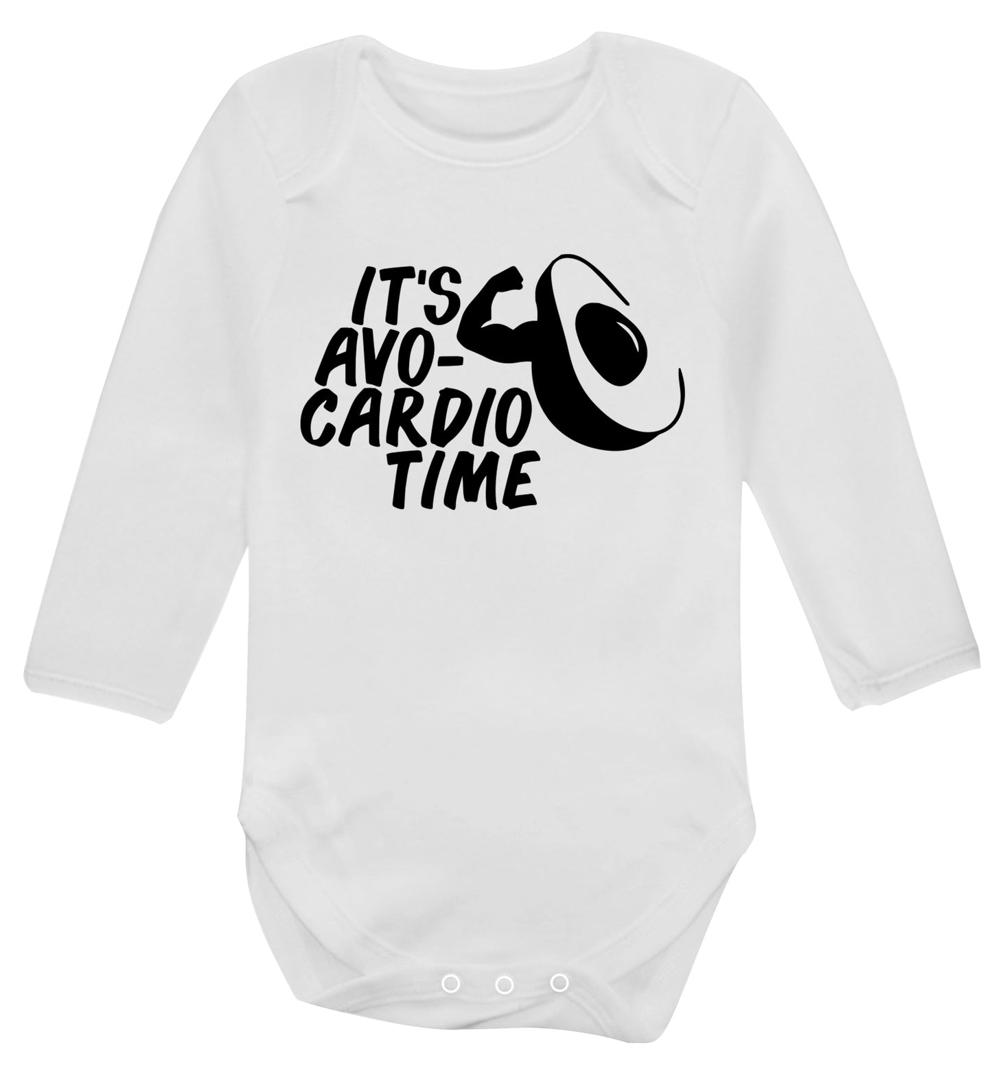 It's avo-cardio time Baby Vest long sleeved white 6-12 months