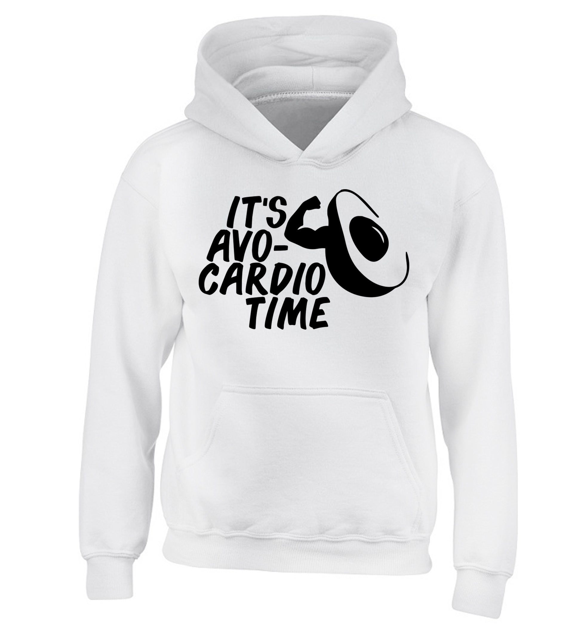 It's avo-cardio time children's white hoodie 12-14 Years