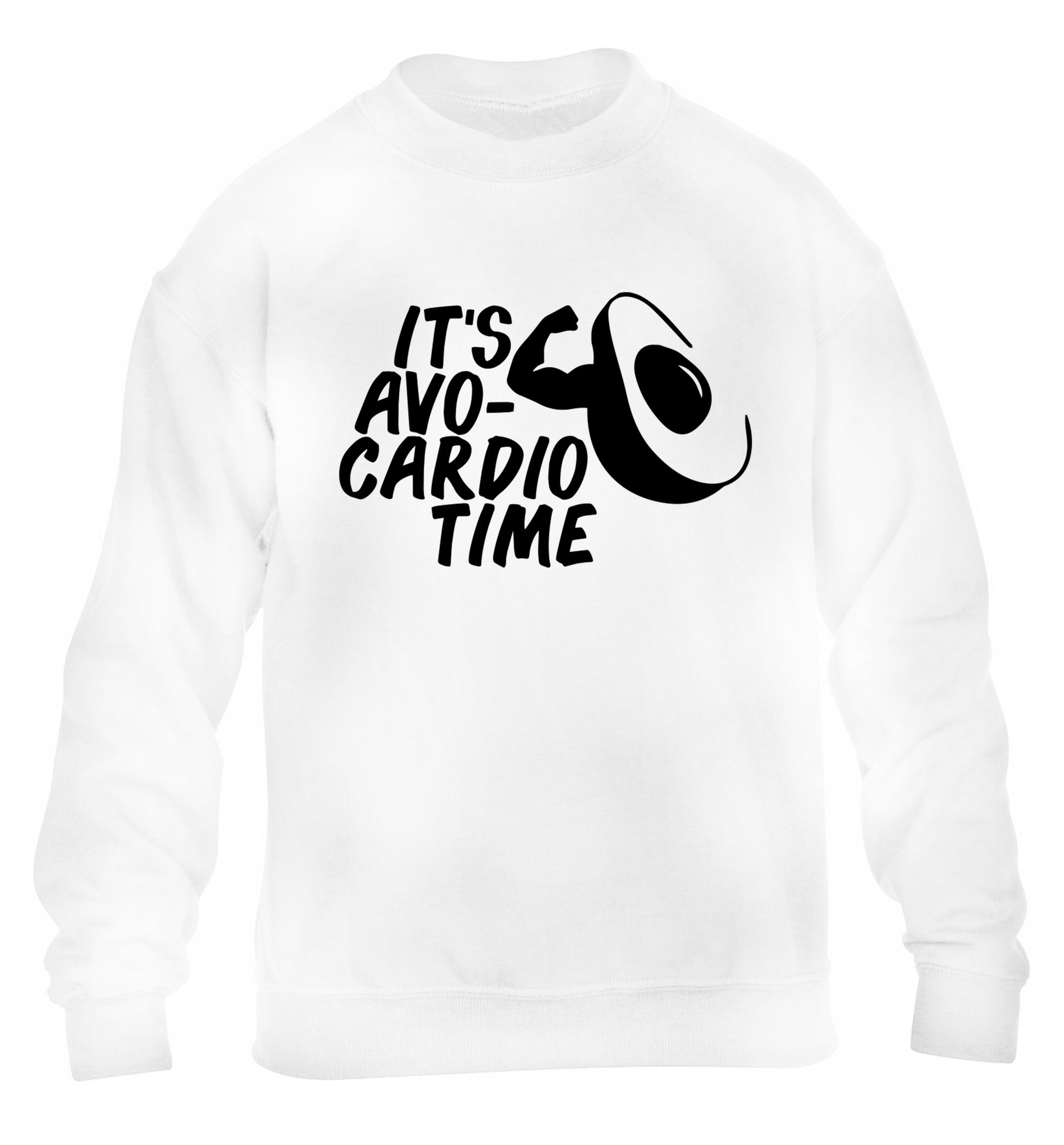 It's avo-cardio time children's white sweater 12-14 Years