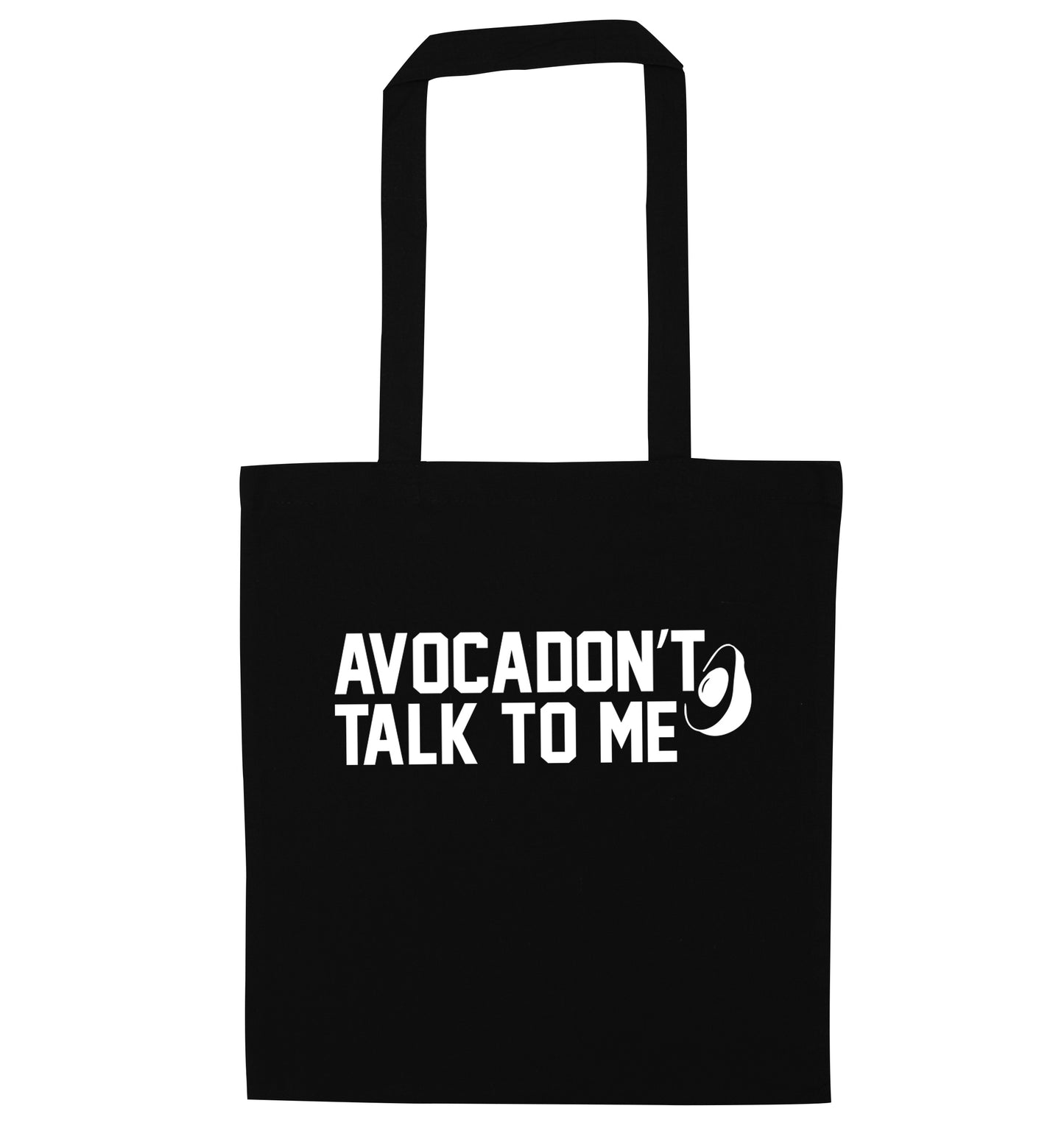 Avocadon't talk to me black tote bag