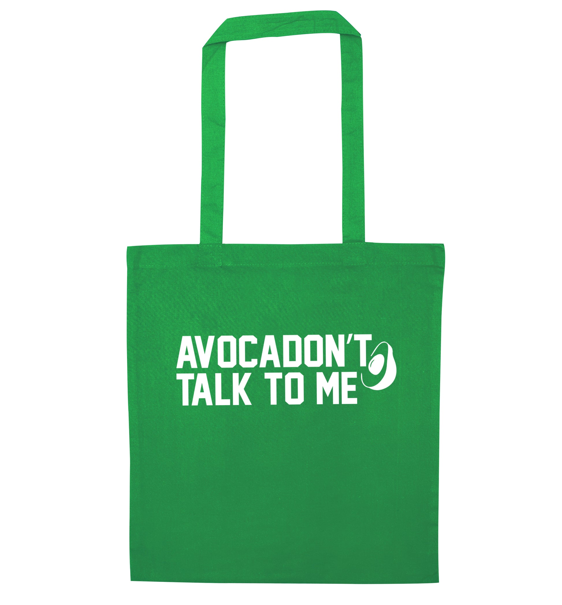 Avocadon't talk to me green tote bag