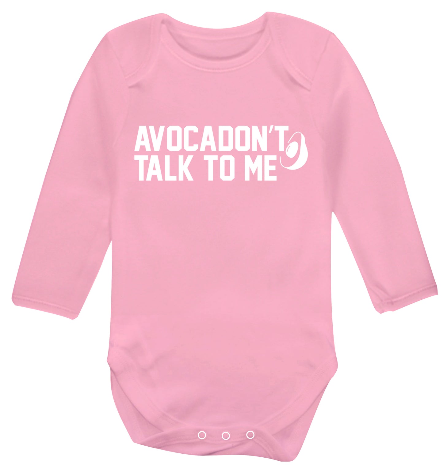 Avocadon't talk to me Baby Vest long sleeved pale pink 6-12 months