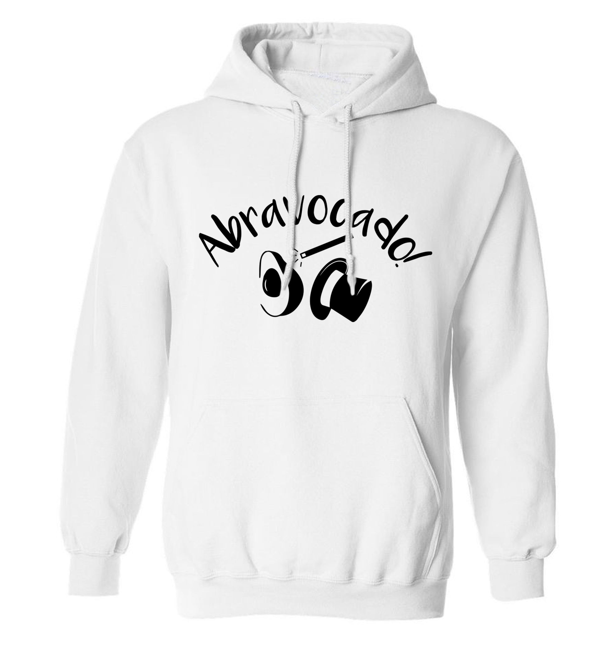 Abravocado adults unisex white hoodie 2XL
