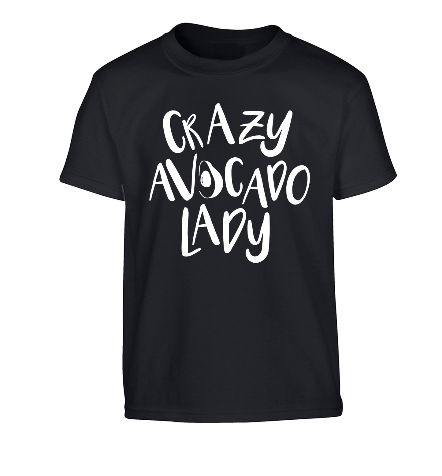 Crazy avocado lady Children's black Tshirt 12-14 Years