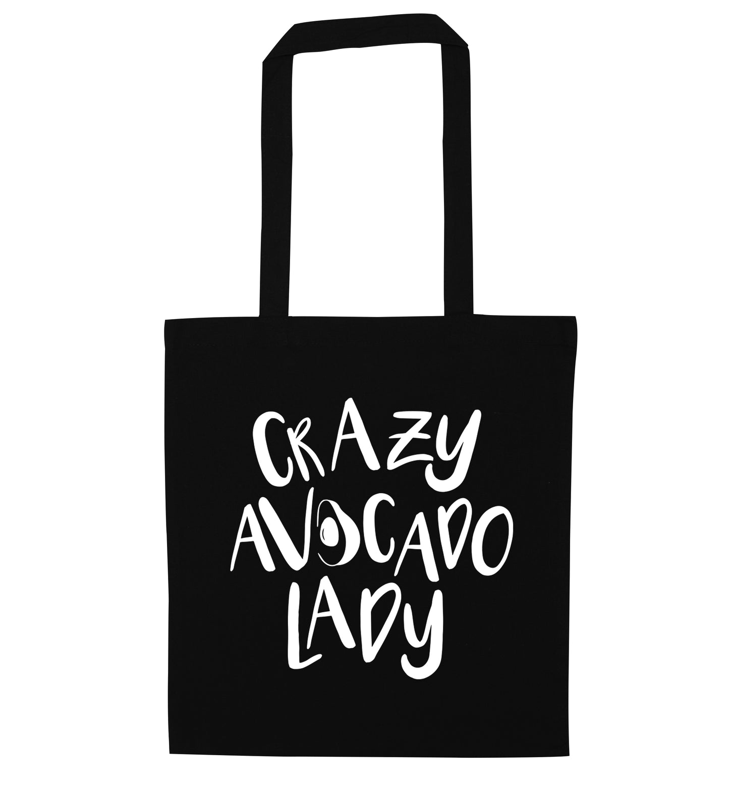 Crazy avocado lady black tote bag