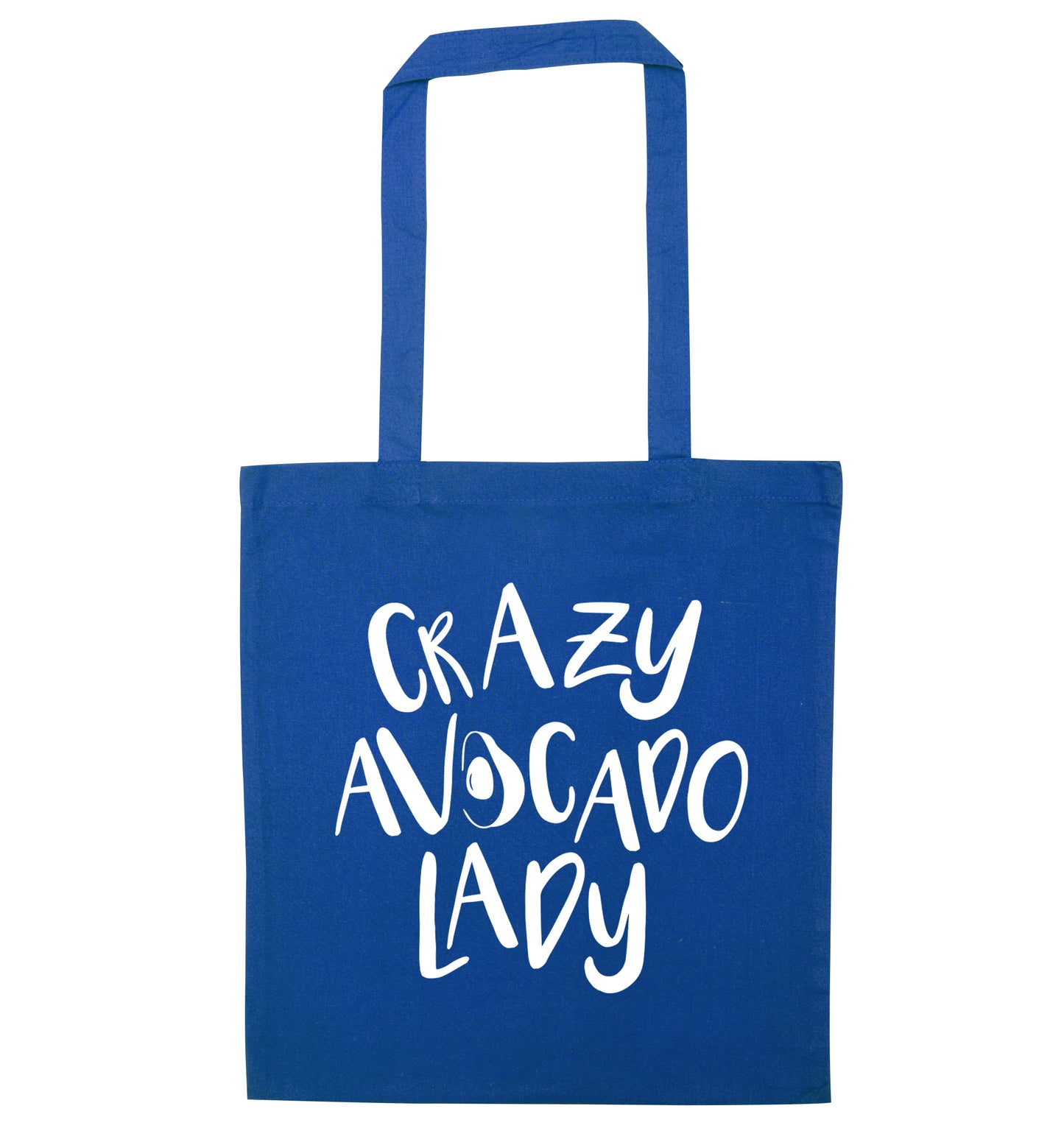 Crazy avocado lady blue tote bag