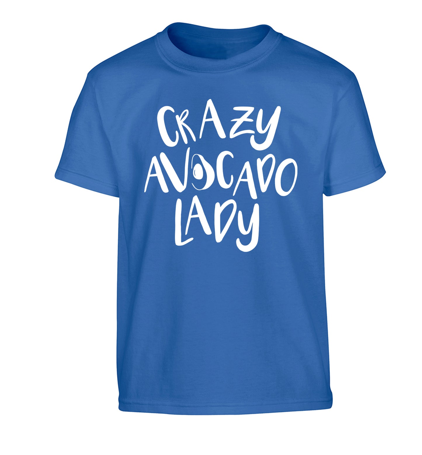 Crazy avocado lady Children's blue Tshirt 12-14 Years