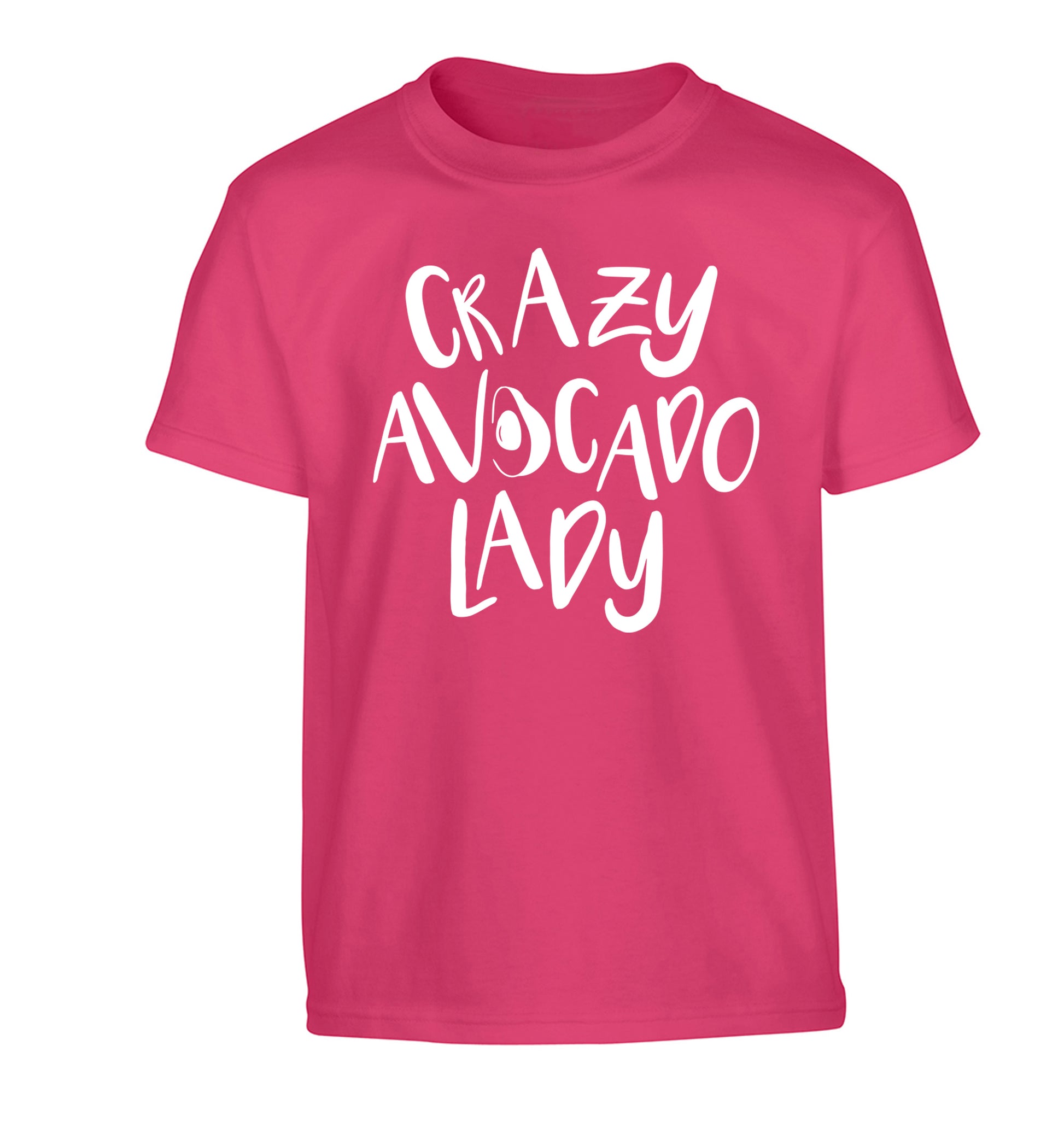 Crazy avocado lady Children's pink Tshirt 12-14 Years