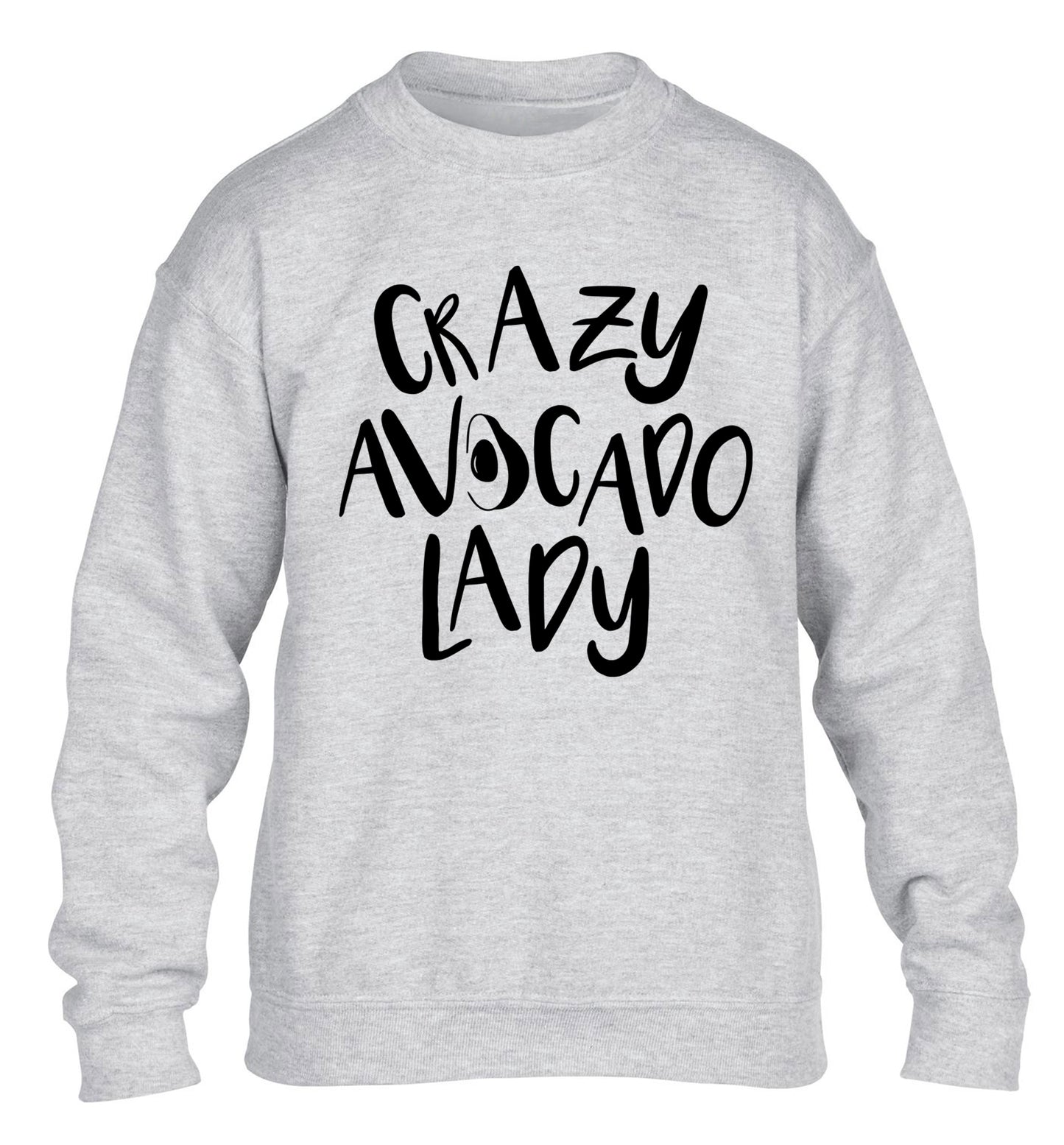 Crazy avocado lady children's grey sweater 12-14 Years