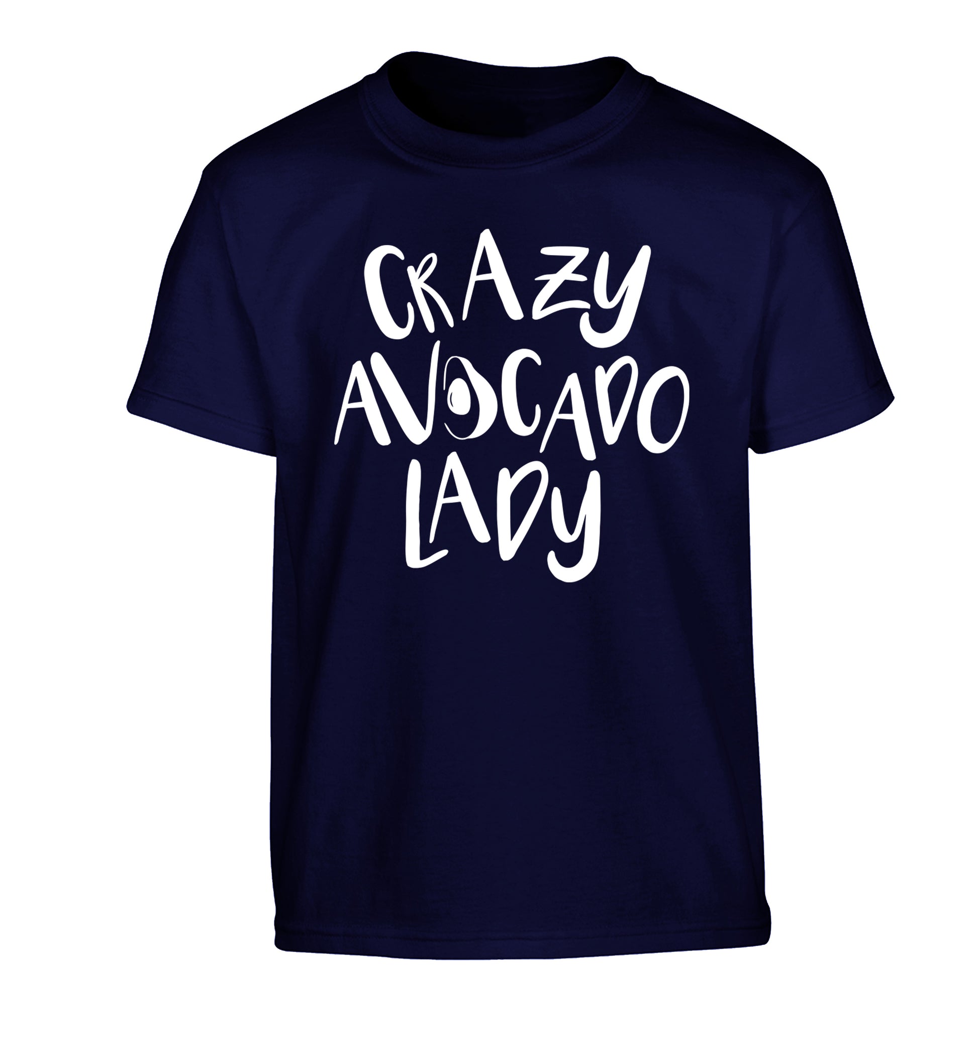 Crazy avocado lady Children's navy Tshirt 12-14 Years