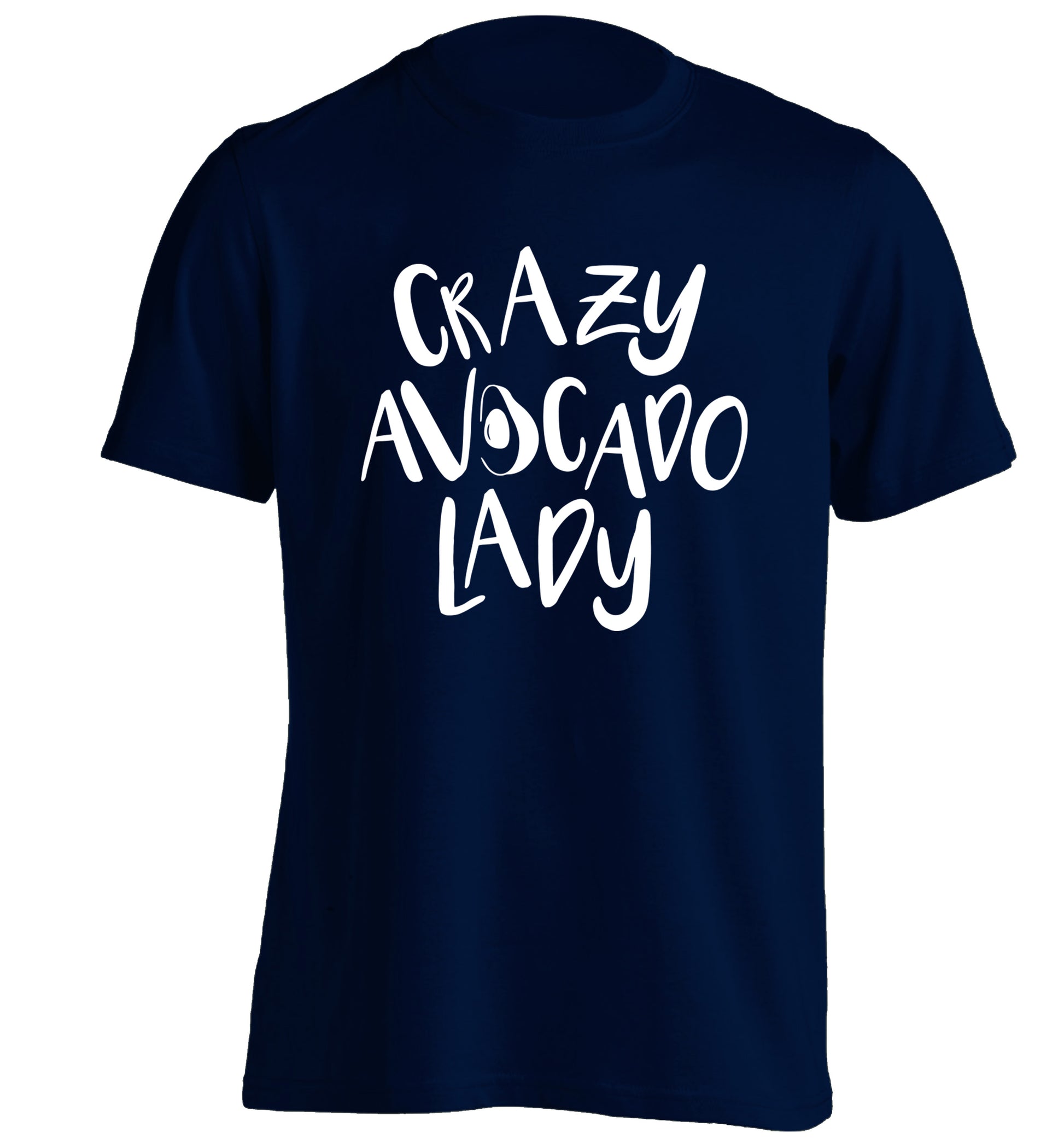 Crazy avocado lady adults unisex navy Tshirt 2XL