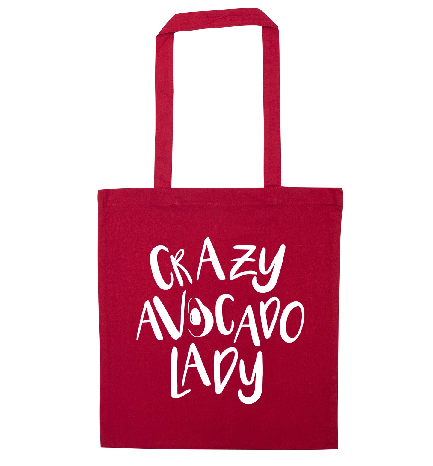 Crazy avocado lady red tote bag