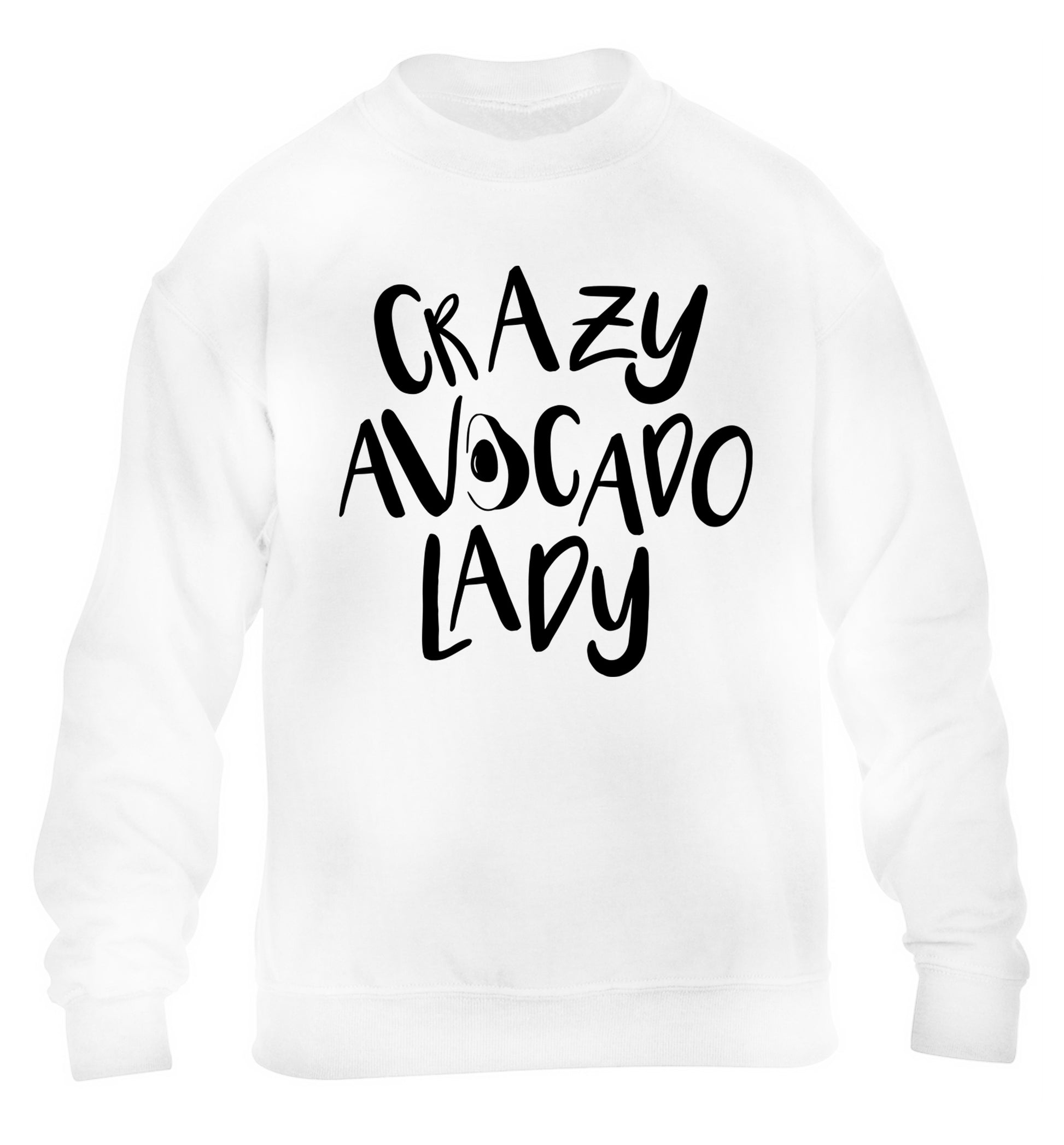 Crazy avocado lady children's white sweater 12-14 Years