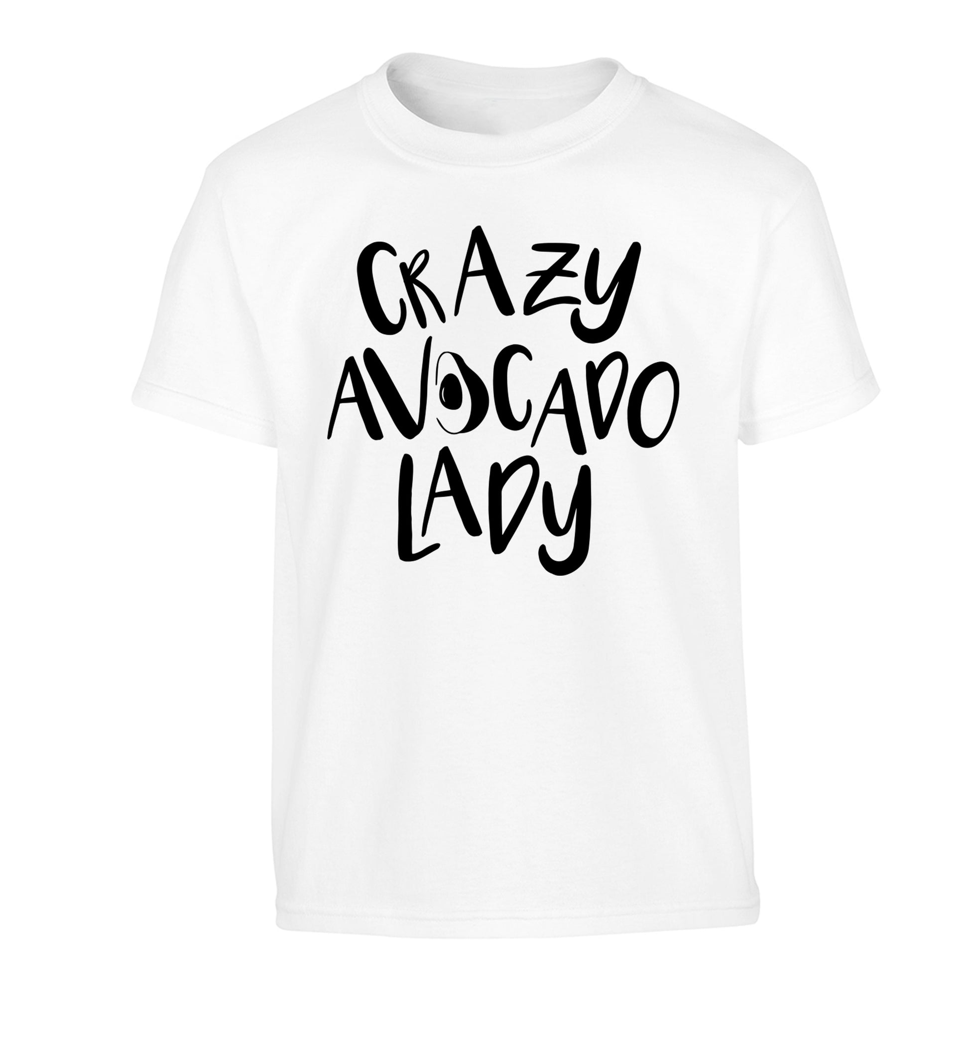Crazy avocado lady Children's white Tshirt 12-14 Years