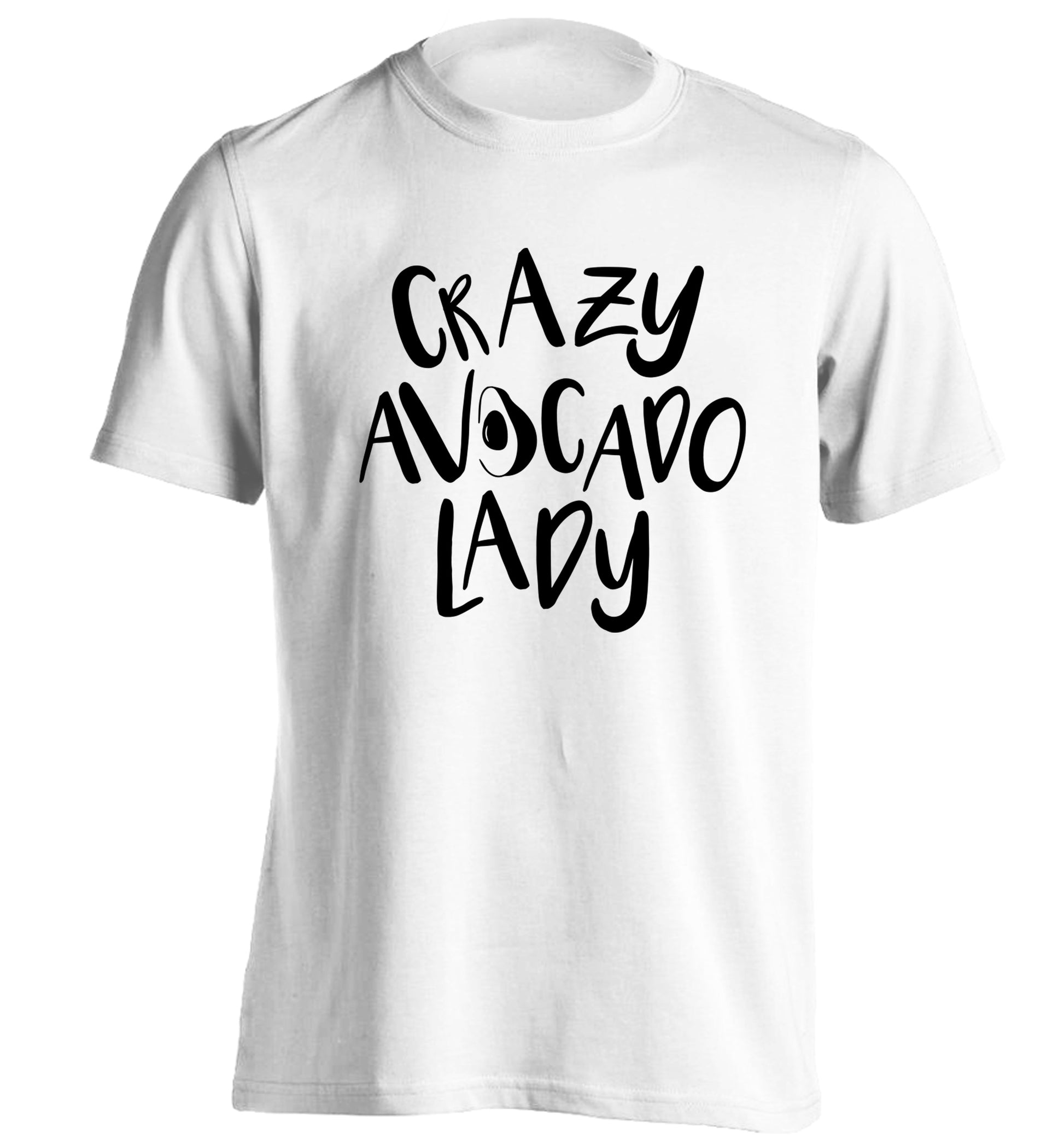 Crazy avocado lady adults unisex white Tshirt 2XL