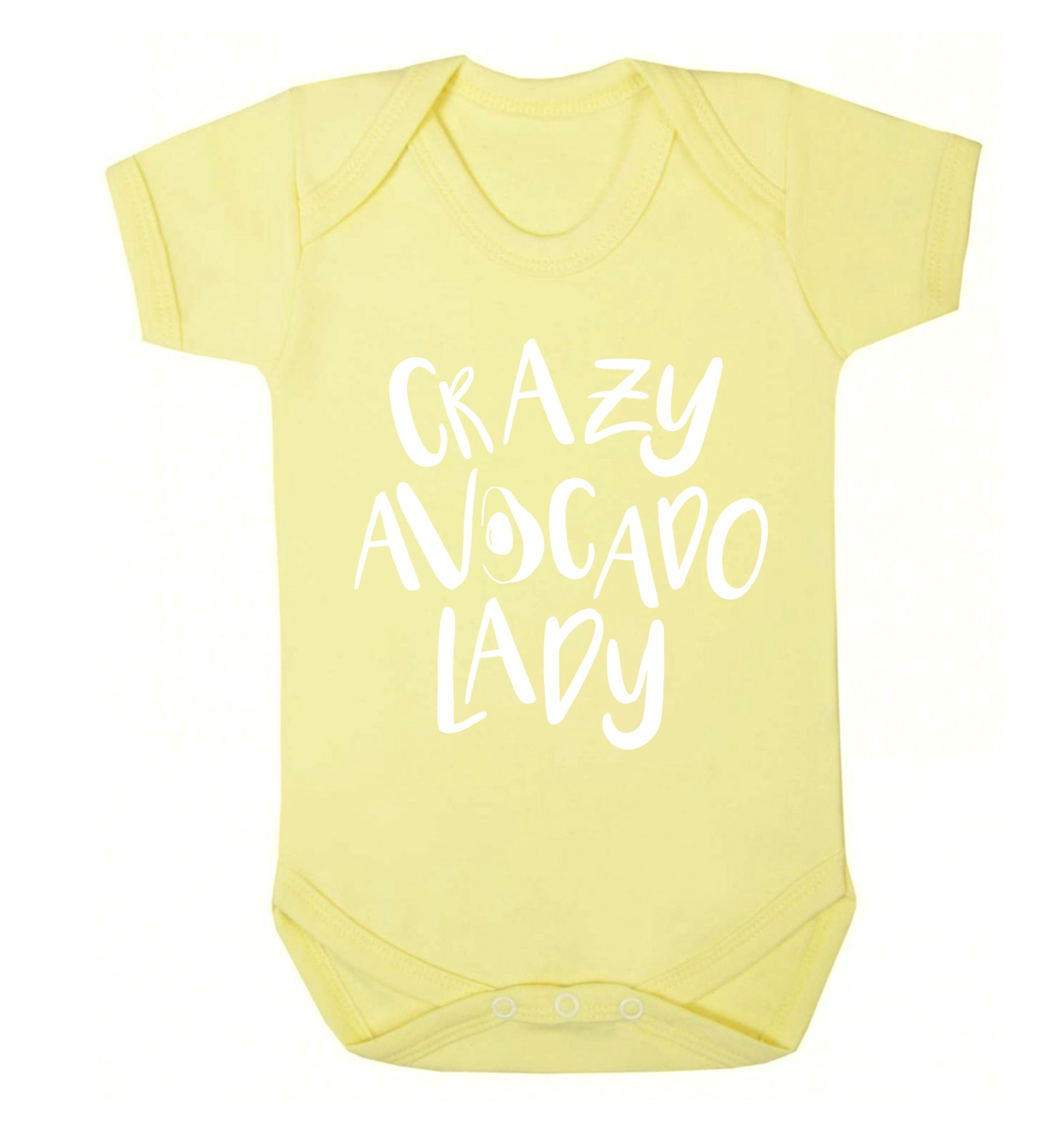 Crazy avocado lady Baby Vest pale yellow 18-24 months