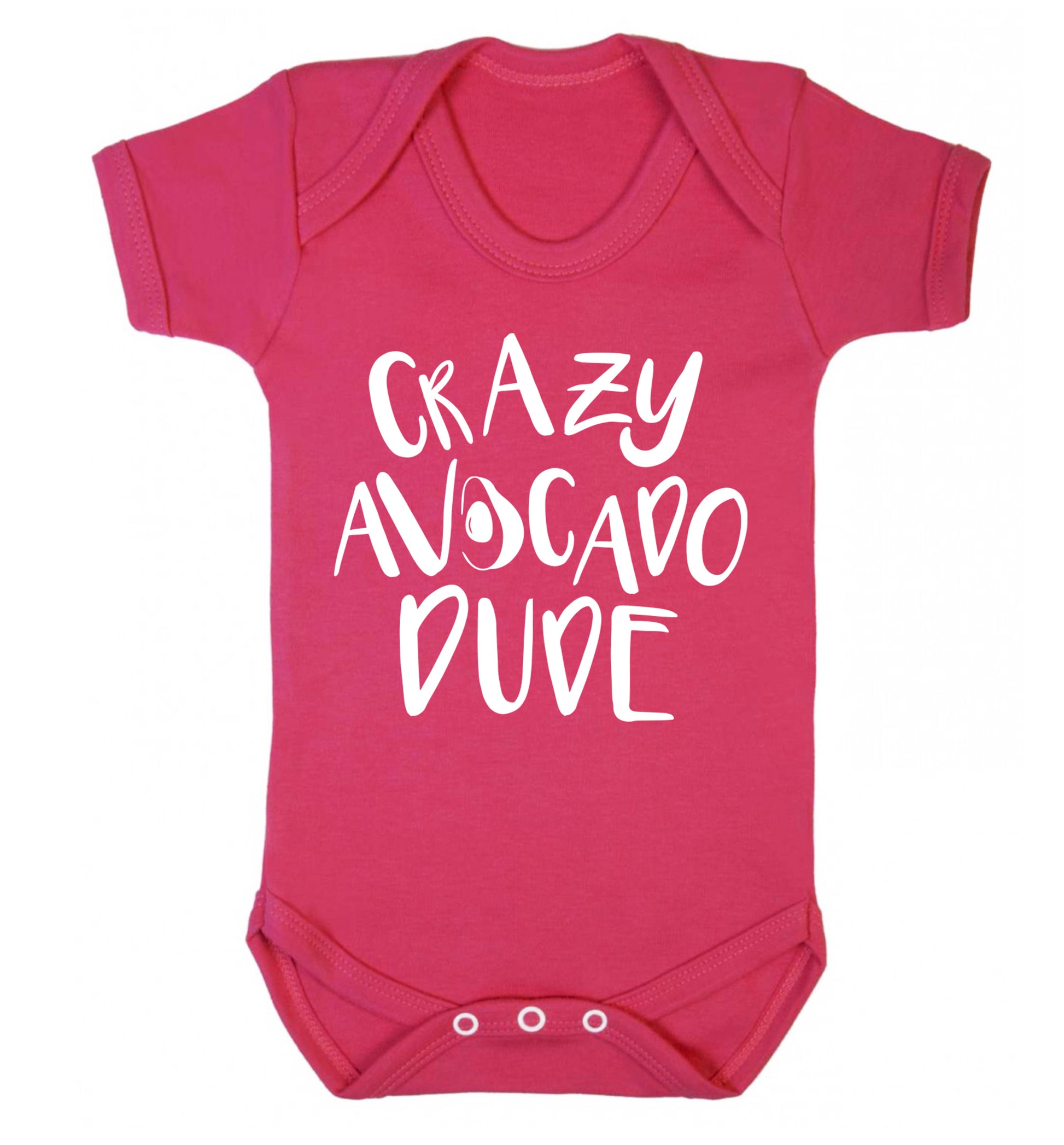 Crazy avocado dude Baby Vest dark pink 18-24 months