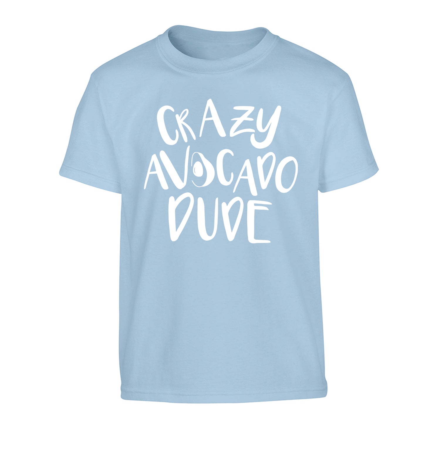 Crazy avocado dude Children's light blue Tshirt 12-14 Years