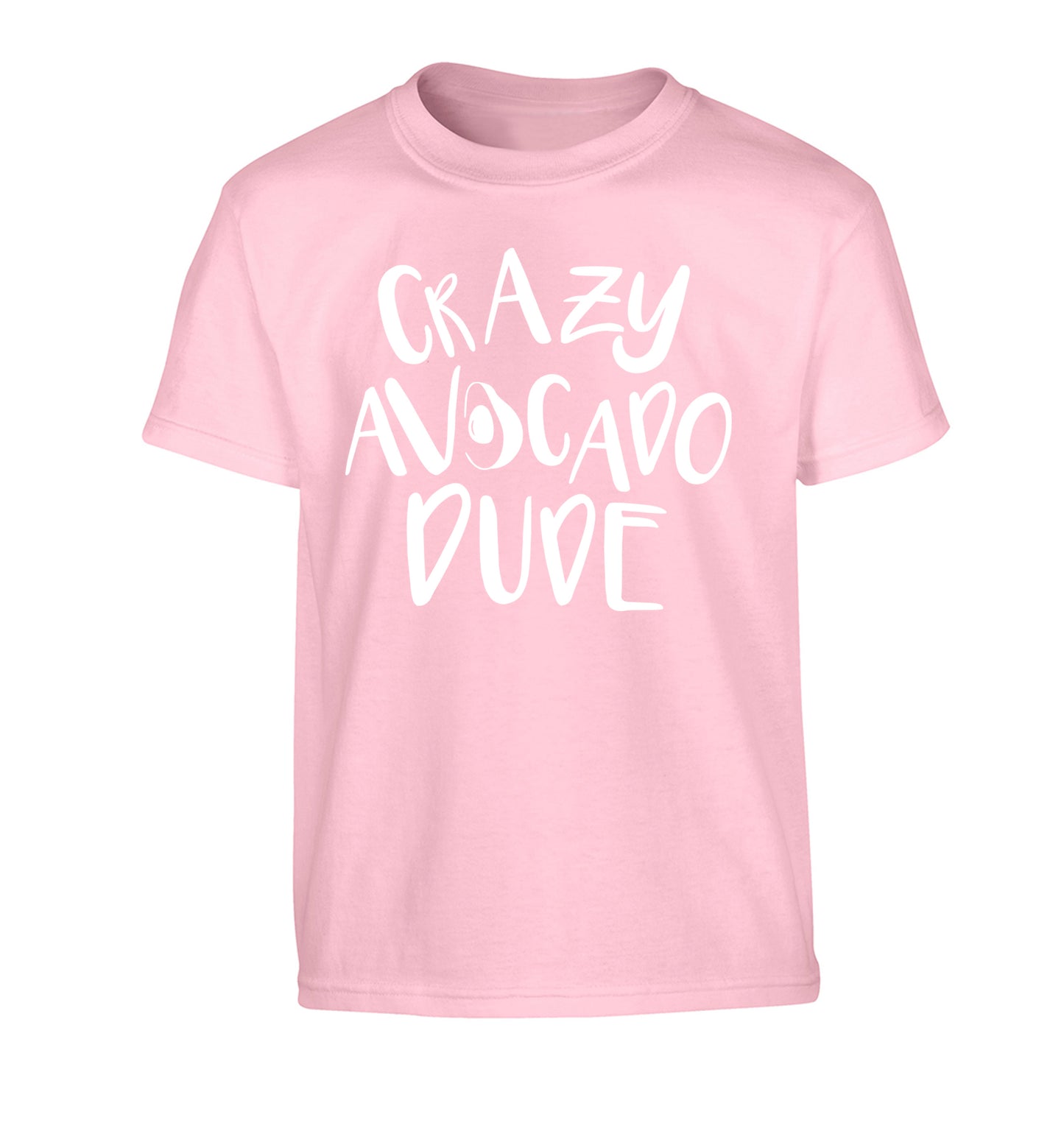 Crazy avocado dude Children's light pink Tshirt 12-14 Years