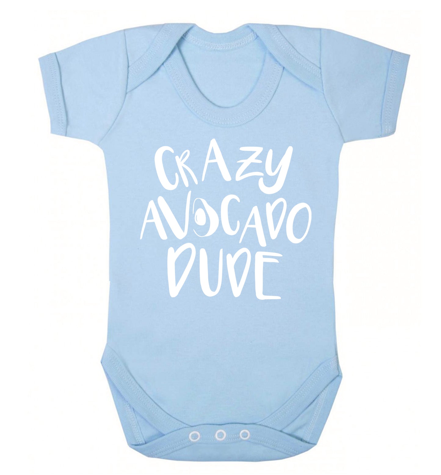 Crazy avocado dude Baby Vest pale blue 18-24 months