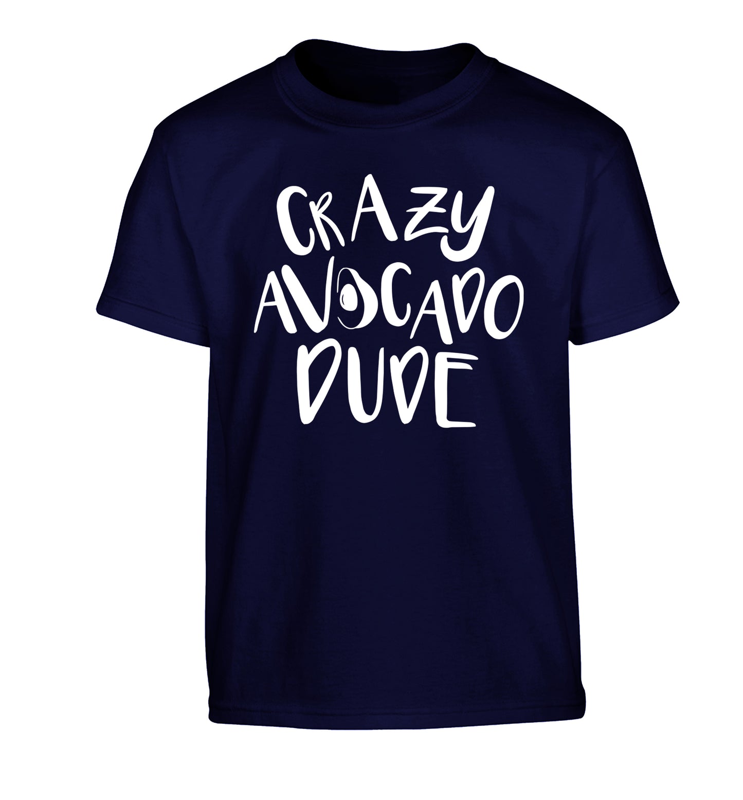Crazy avocado dude Children's navy Tshirt 12-14 Years
