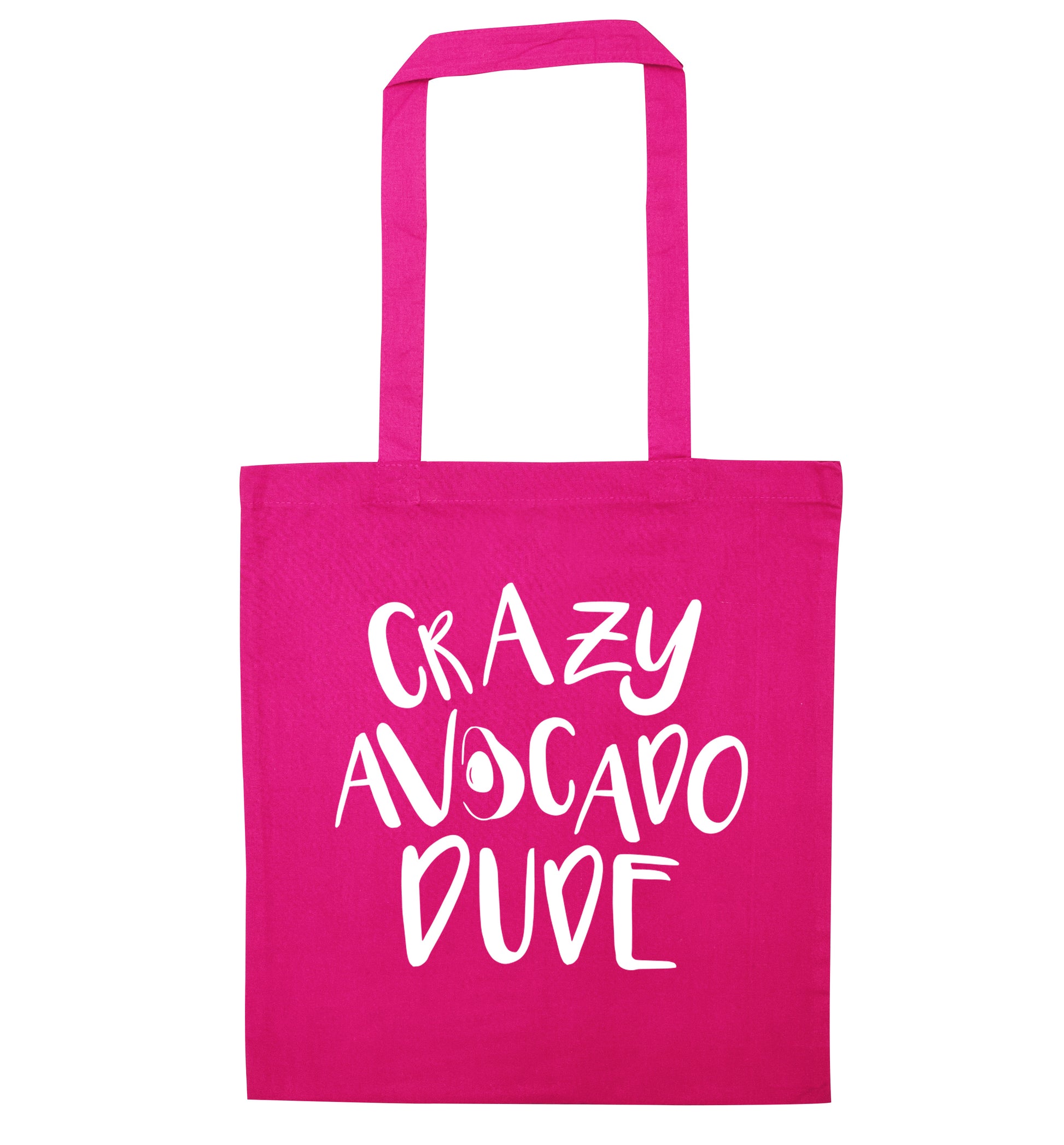 Crazy avocado dude pink tote bag