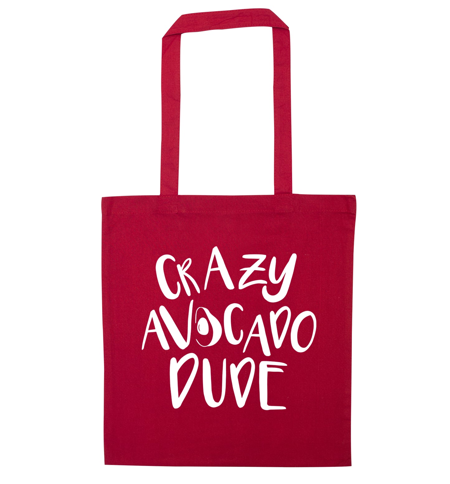 Crazy avocado dude red tote bag