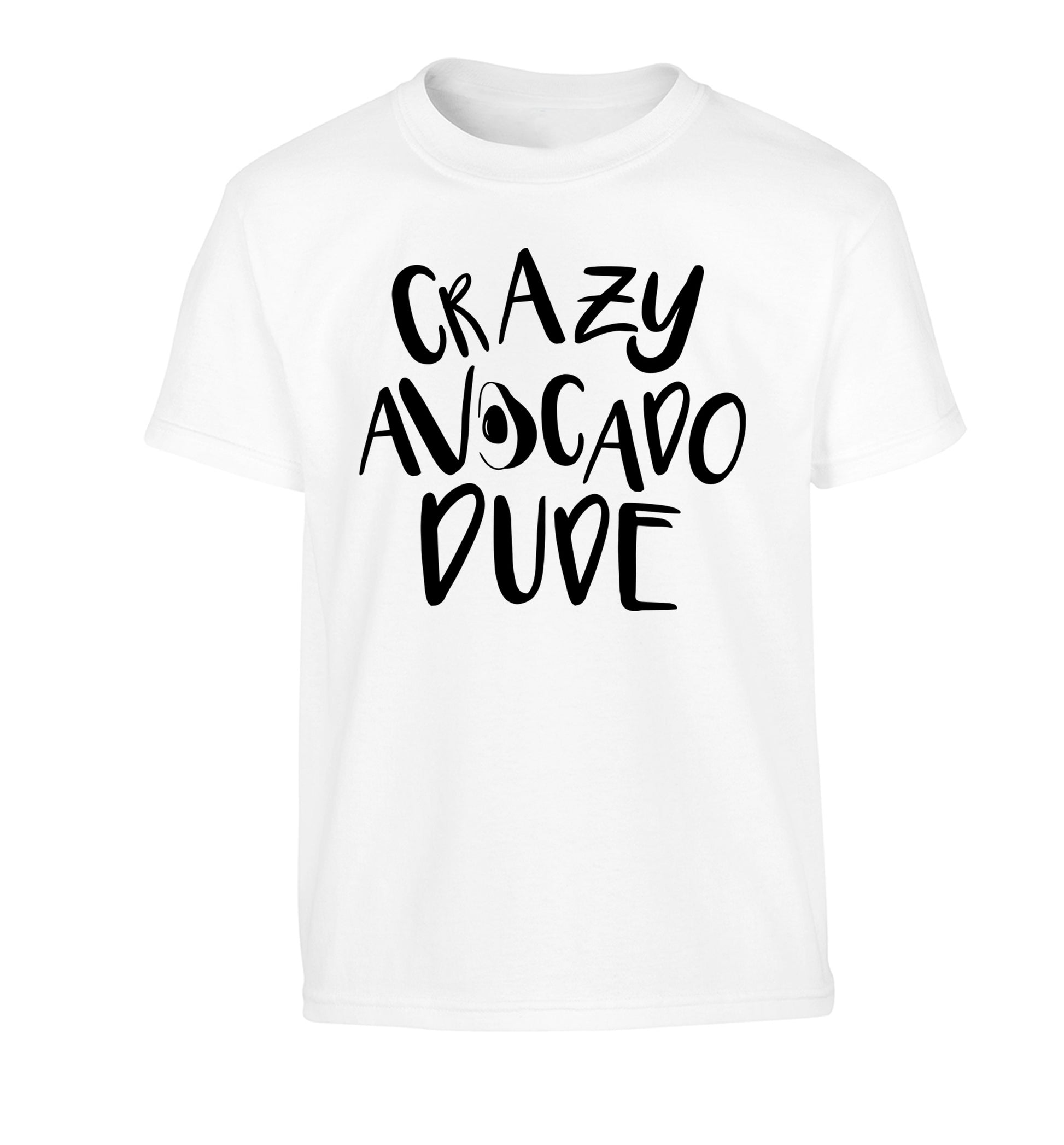 Crazy avocado dude Children's white Tshirt 12-14 Years
