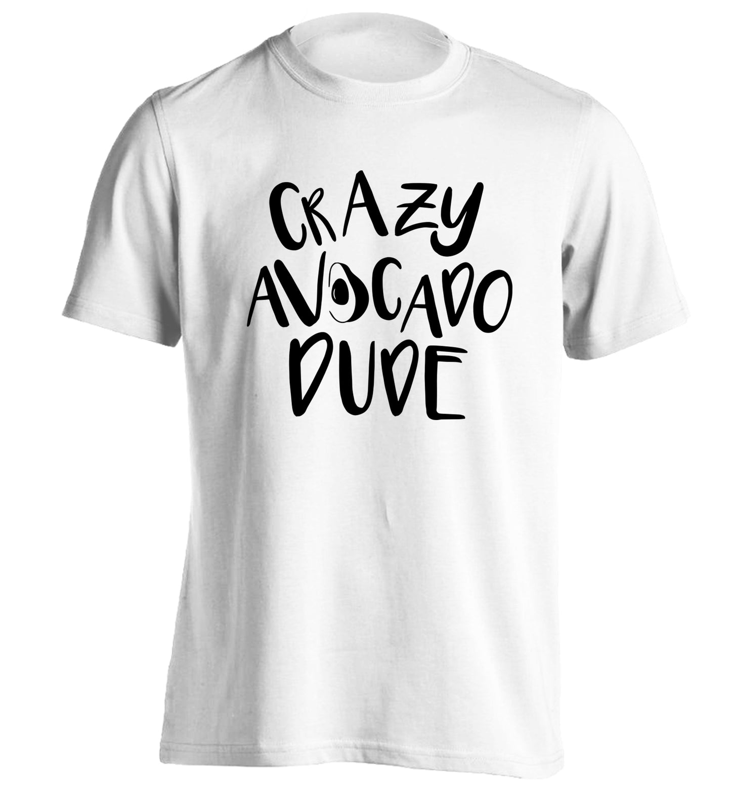 Crazy avocado dude adults unisex white Tshirt 2XL