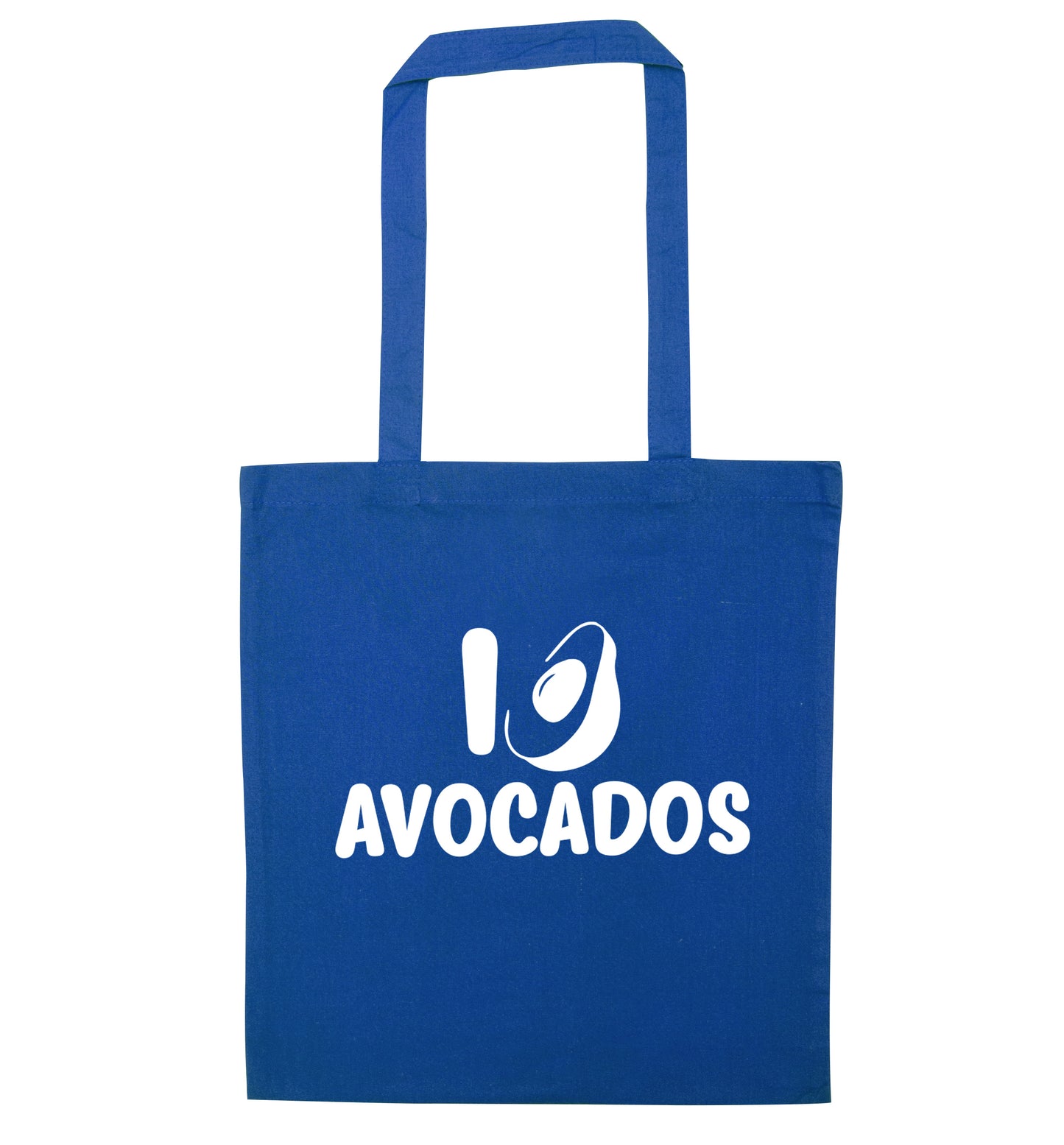 I love avocados blue tote bag