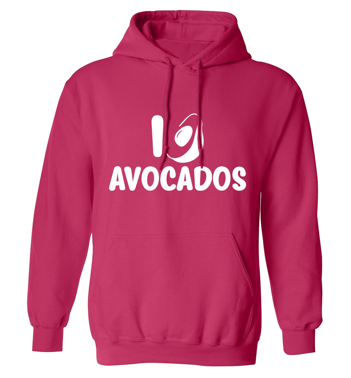 I love avocados adults unisex pink hoodie 2XL