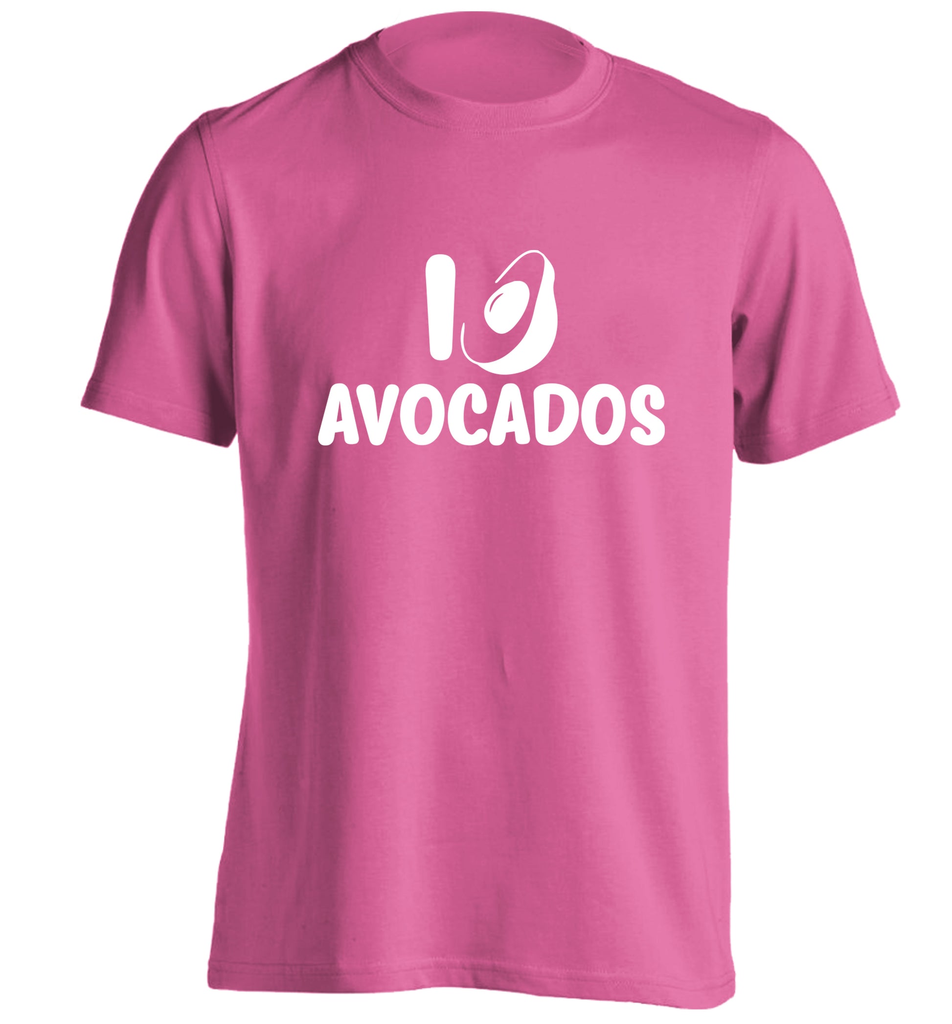 I love avocados adults unisex pink Tshirt 2XL