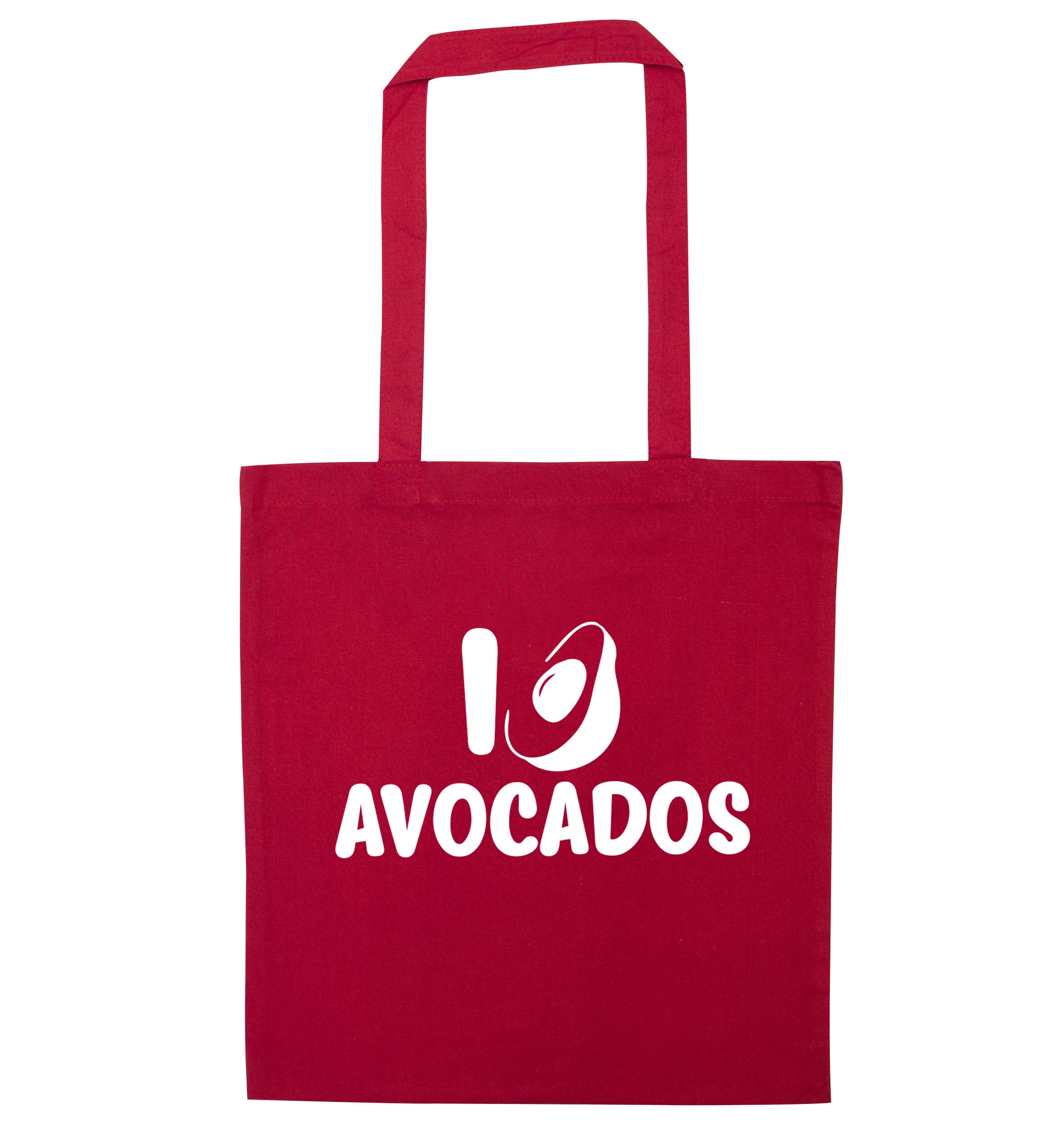 I love avocados red tote bag