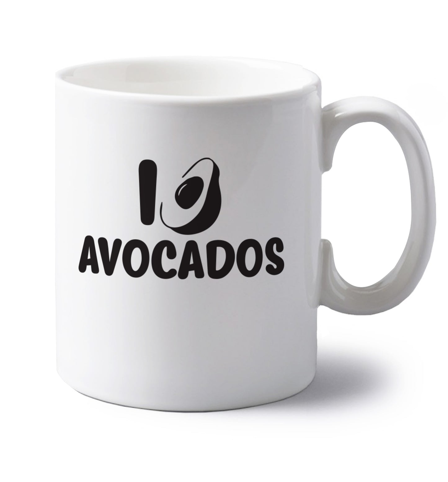 I love avocados left handed white ceramic mug 