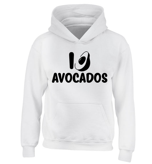I love avocados children's white hoodie 12-14 Years