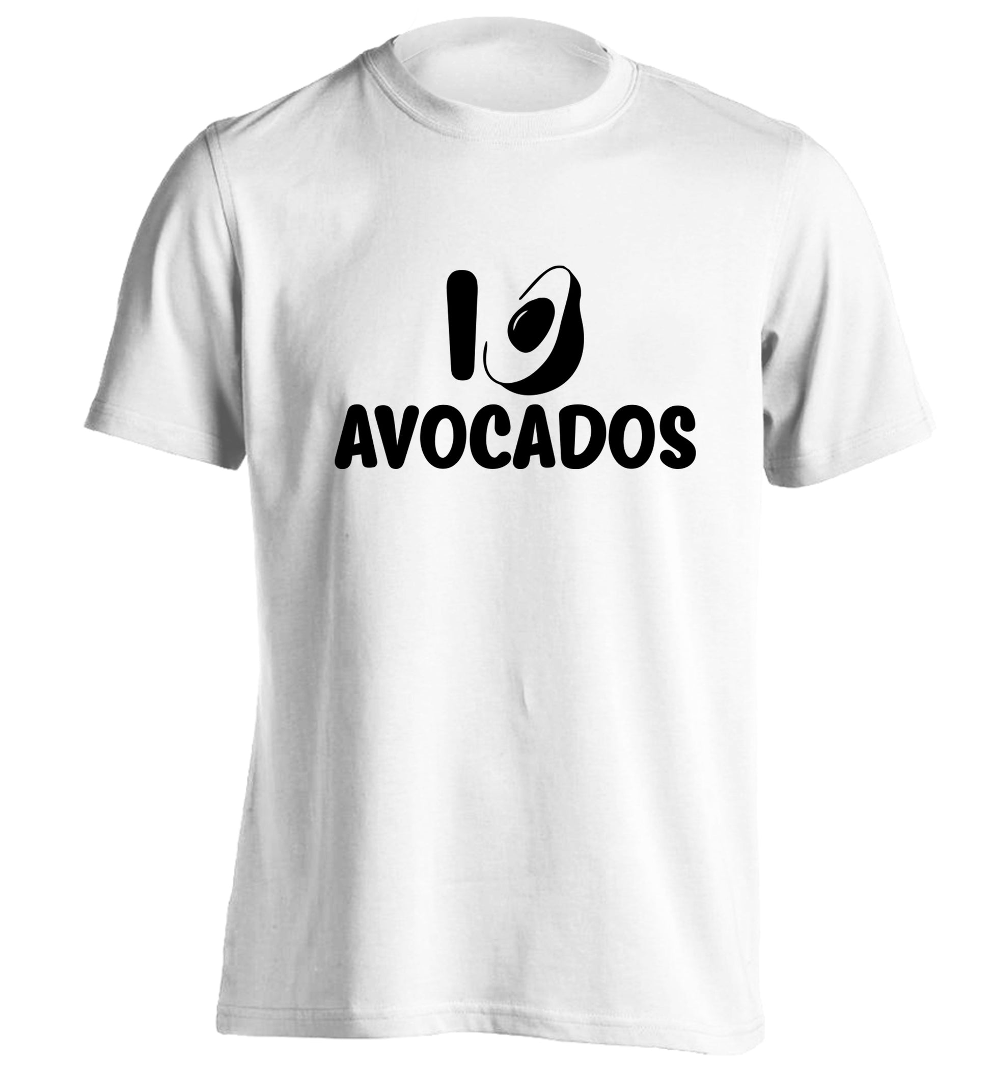 I love avocados adults unisex white Tshirt 2XL