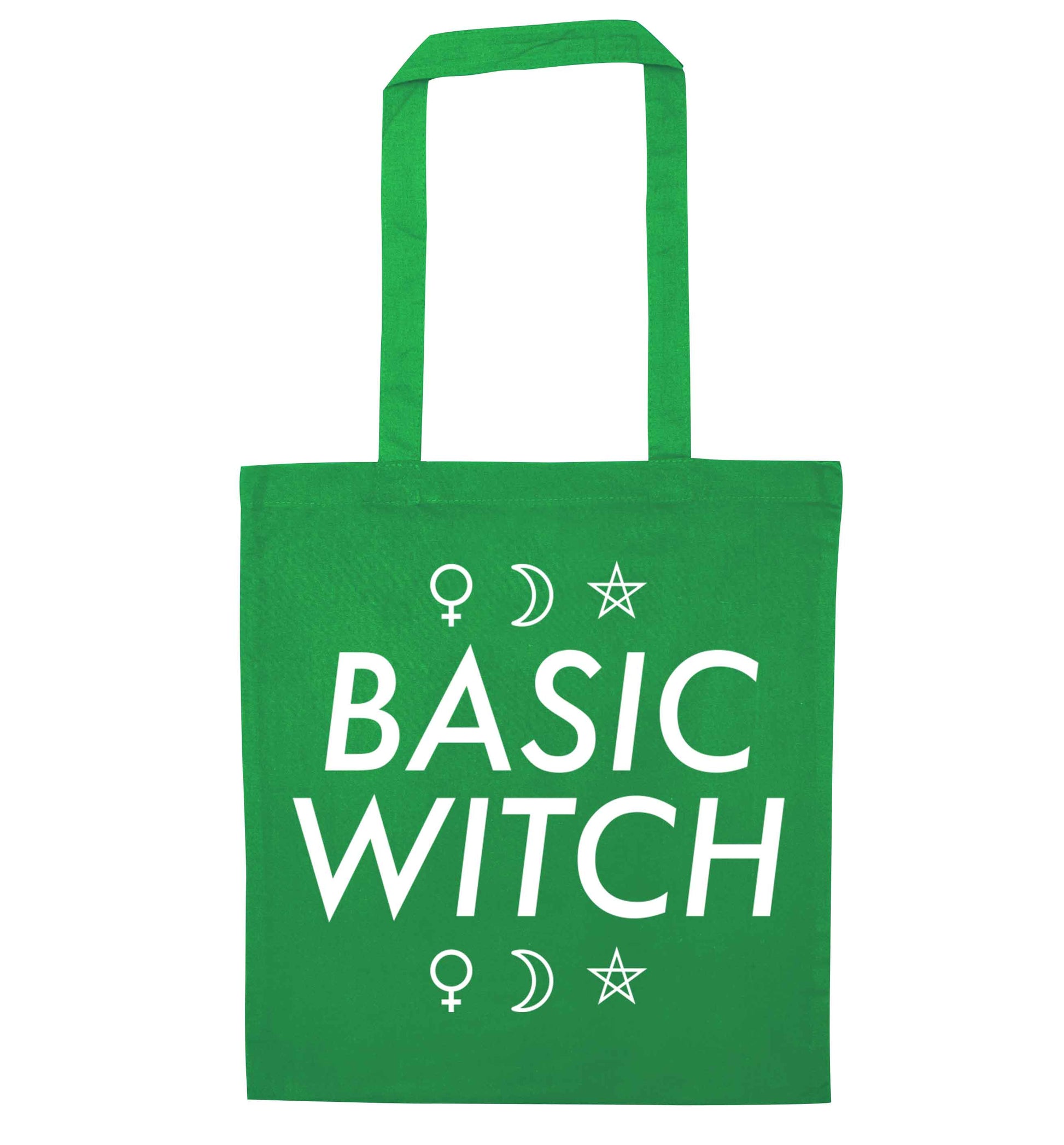 Basic witch 1 green tote bag