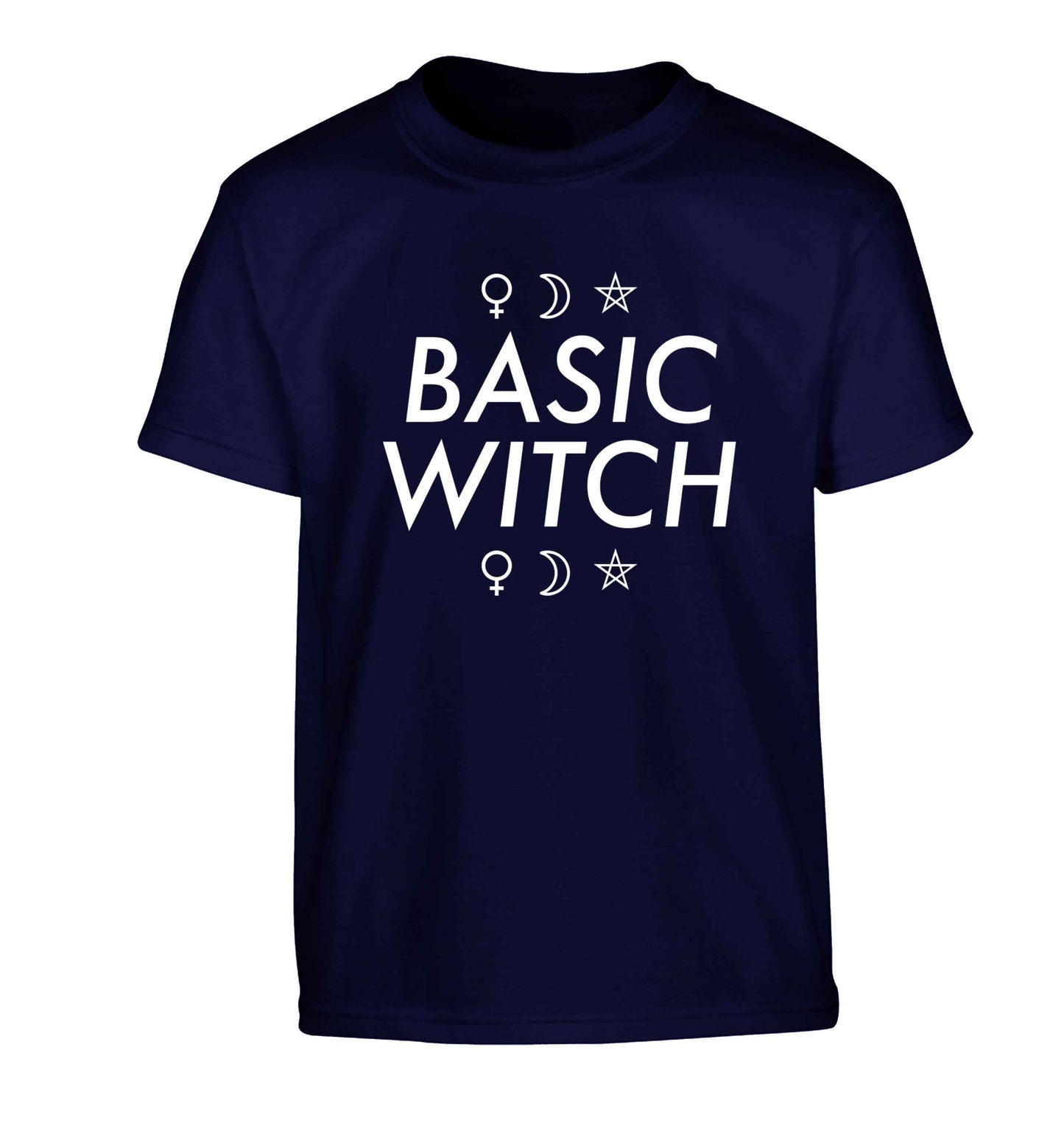Basic witch 1 Children's navy Tshirt 12-13 Years