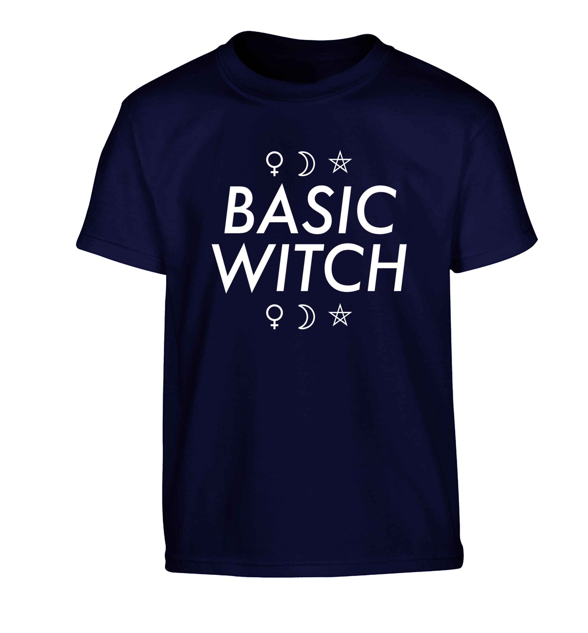Basic witch 1 Children's navy Tshirt 12-13 Years